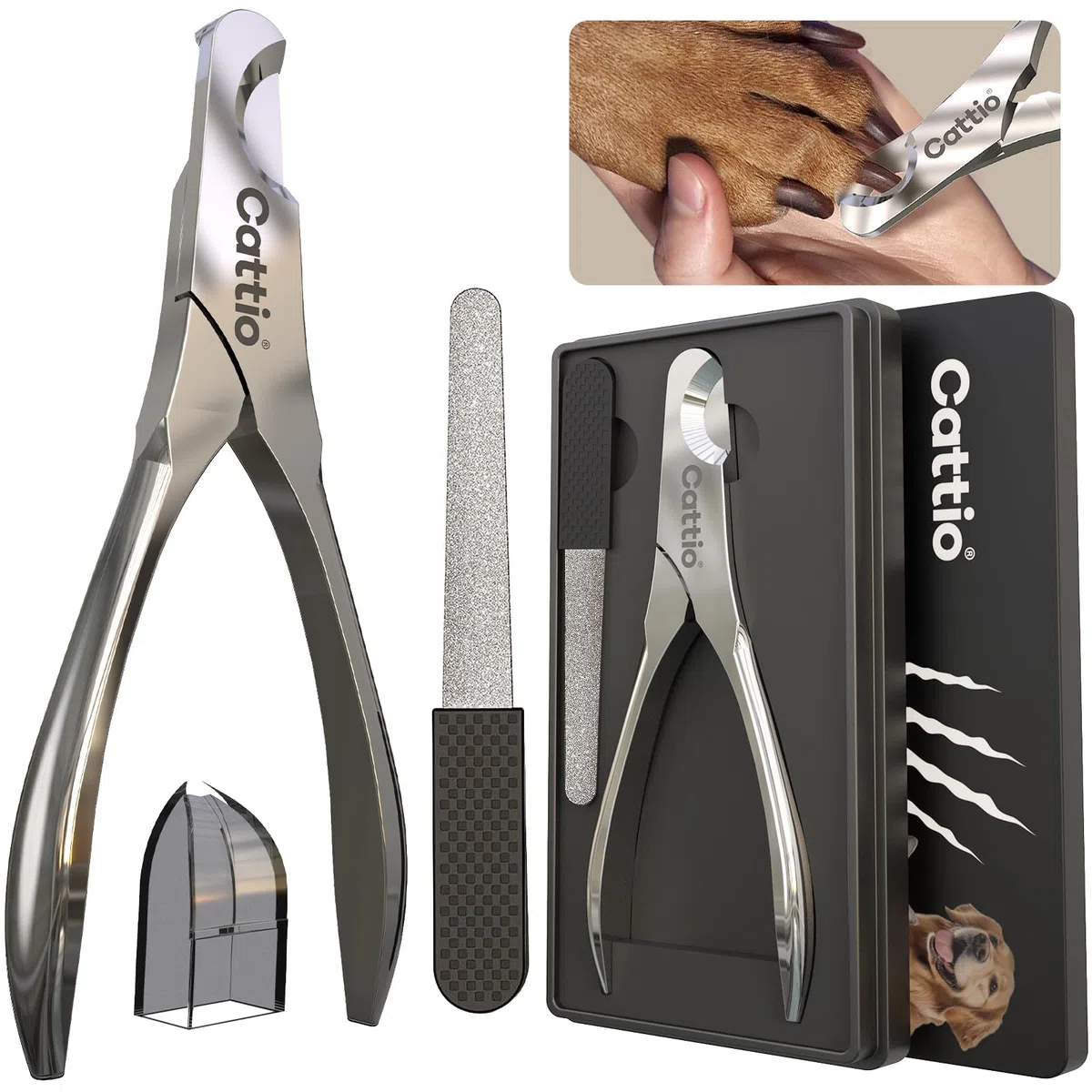 Professioneller Nagelknipser für große Hunde – scharf, langlebig und sicher. Robuster Haustier-Nagelschneider mit ergonomischem Design. Hunde-Nagelschneider (Hundeklauenknipser-Set (Glänzend))