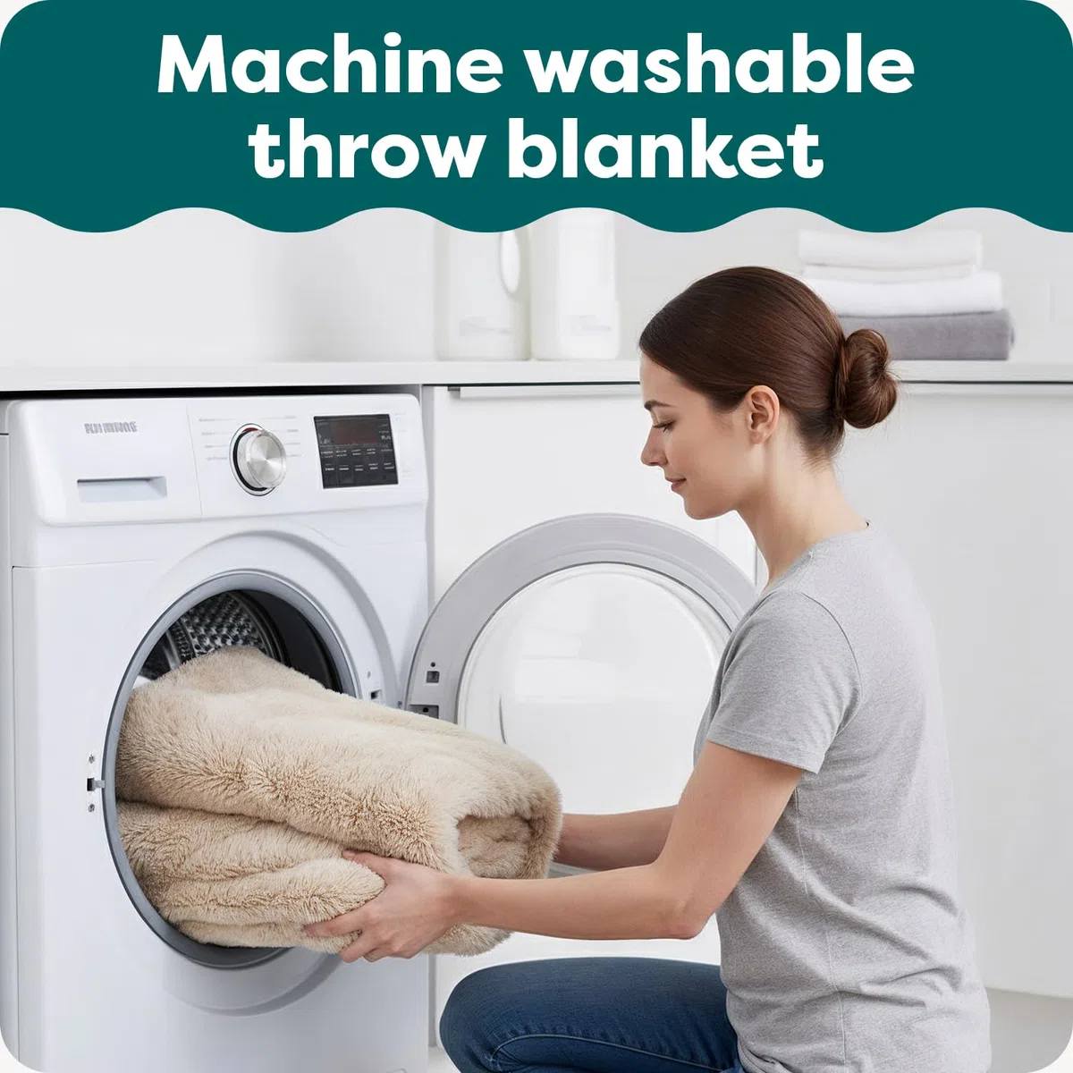 Furhaven XL Waterproof Calming Plush Long Faux Fur & Velvet Dog Blanket, Washable - Mist Gray, Extra Large