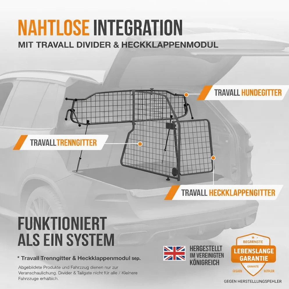 Travall Hundegitter für Suzuki Vitara 2015+, fahrzeugspezifisches Trenngitter für den Kofferraum aus Stahl, passgenau für sicheren Hundetransport