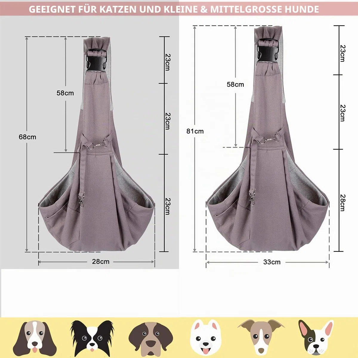 Hundetasche, AGPTEK große Haustiertasche für kleinen Hund und Katze | Tragekraft bis 15kg – Angenehm, einstellbar, perfekt für den Spaziergang, Aktivitäten im Freien und Ausflüge am Wochenende
