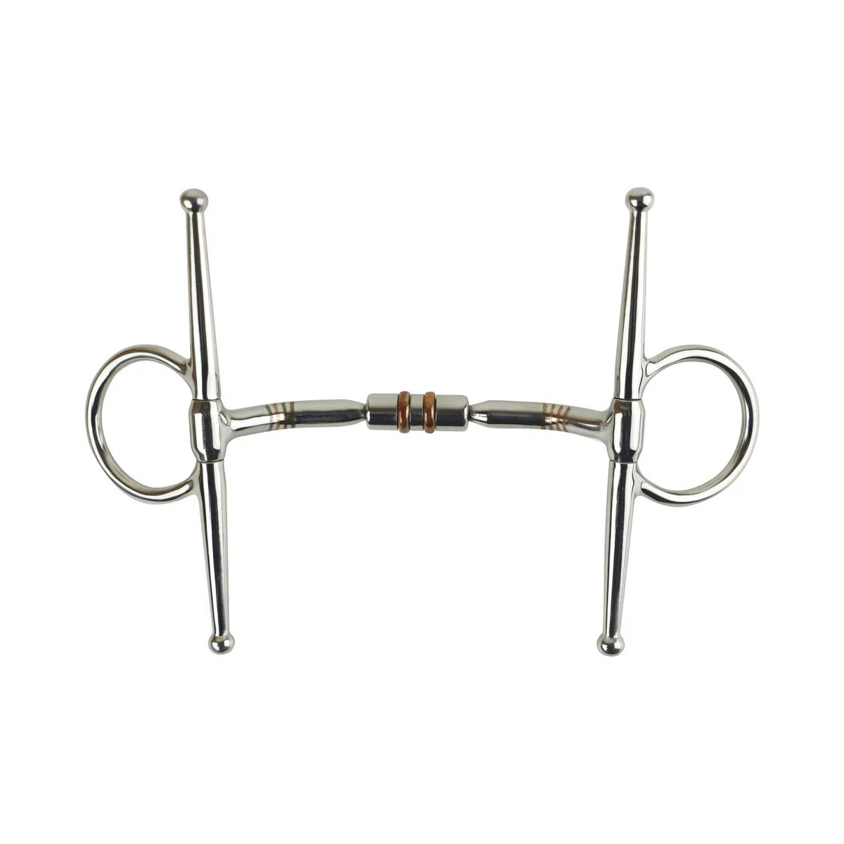 AK Full Cheek Rotary Double Copper Roller Snaffle Horsebit Riding Bit AKRS-2612