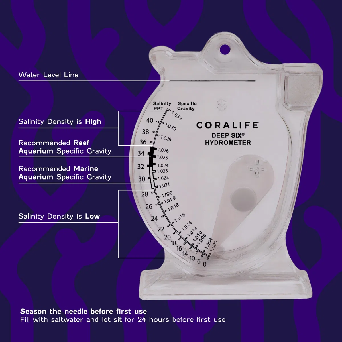 Coralife Energy Savers ACLAF877 Deep Six Hydrometer