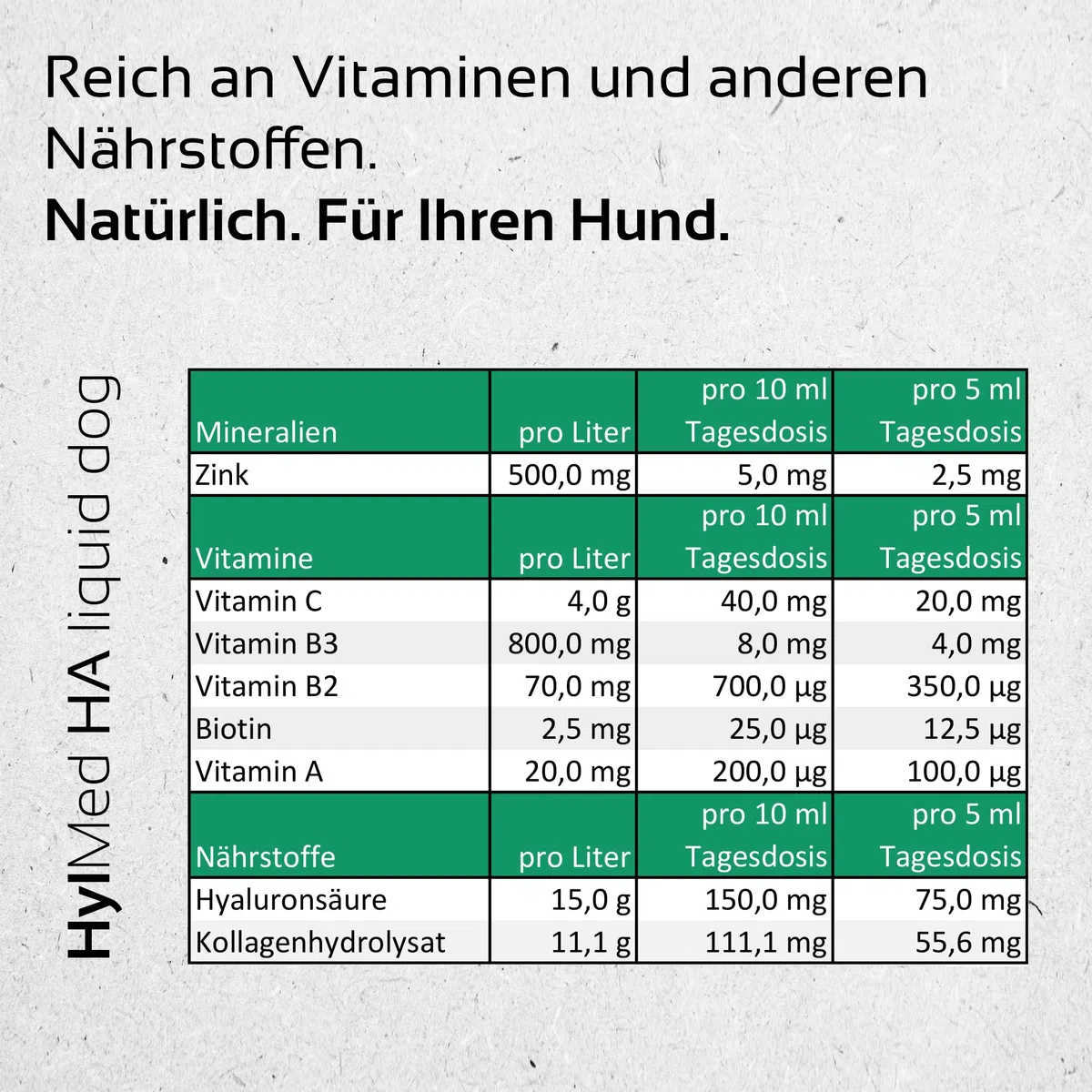 HA Liquid Dog, 250 ml, hochdosierte Hyaluronsäure, Kollagen und weitere Nährstoffe zur Unterstützung der Gelenke und der Bewegungsfreude des Hundes für bis zu 50 Tage