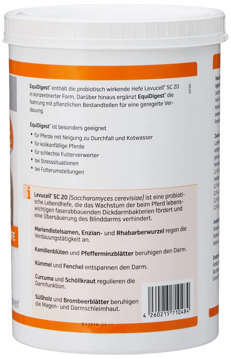 alfavet EquiDigest, zum Ausgleich bei chronischer Störung der Dickdarmfunktion, Diät-Ergänzungsfuttermittel für Pferde, 1000g Pulver