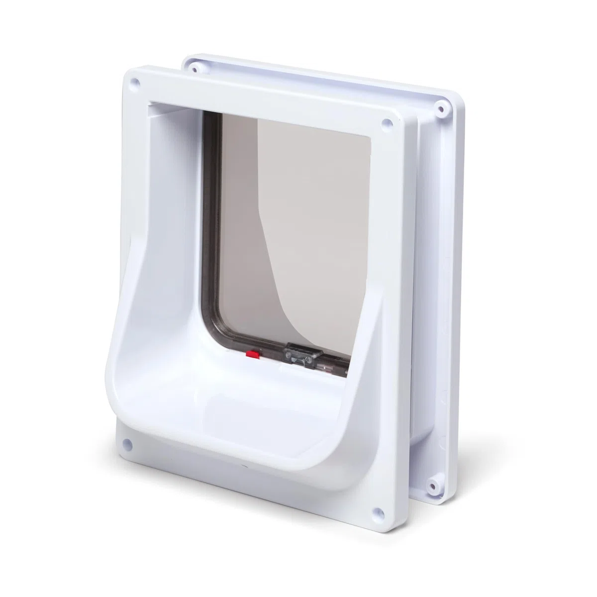 Cat Mate 4-Wege-verriegelbare elektromagnetische Katzenklappe (254) – Exklusiver Zugang für kleine bis mittelgroße Katzen mit Halsbandanhänger, geeignet für PVC, Holz und Wand, Weiß