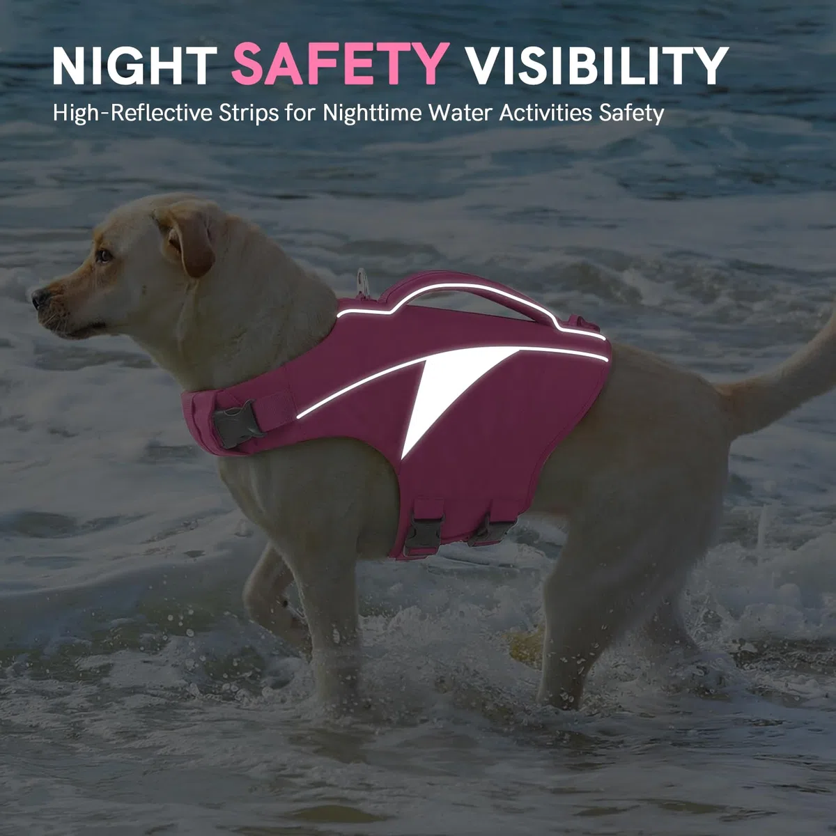 Schwimmweste für Hunde mit Rettungsgriff – Verstellbare Hundeschwimmweste für kleine Hunde– Hoher Auftrieb Life Jacket, Reflektierende Hundeweste Schwimmen & Bootfahren(Rosa S)