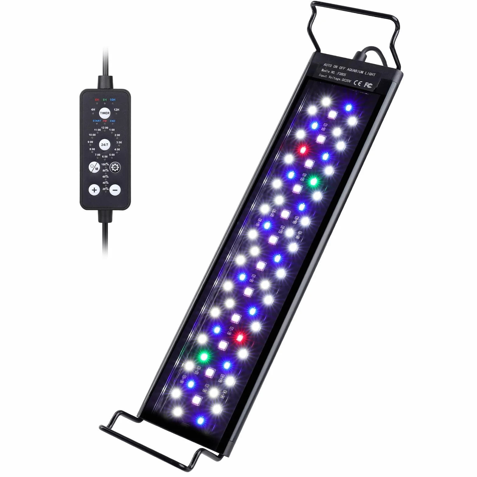hygger Aquarium LED Beleuchtung, 14W Vollspektrum für 30-45cm Süßwasser Tanks mit 9 Farben und 10 Helligkeitsstufen