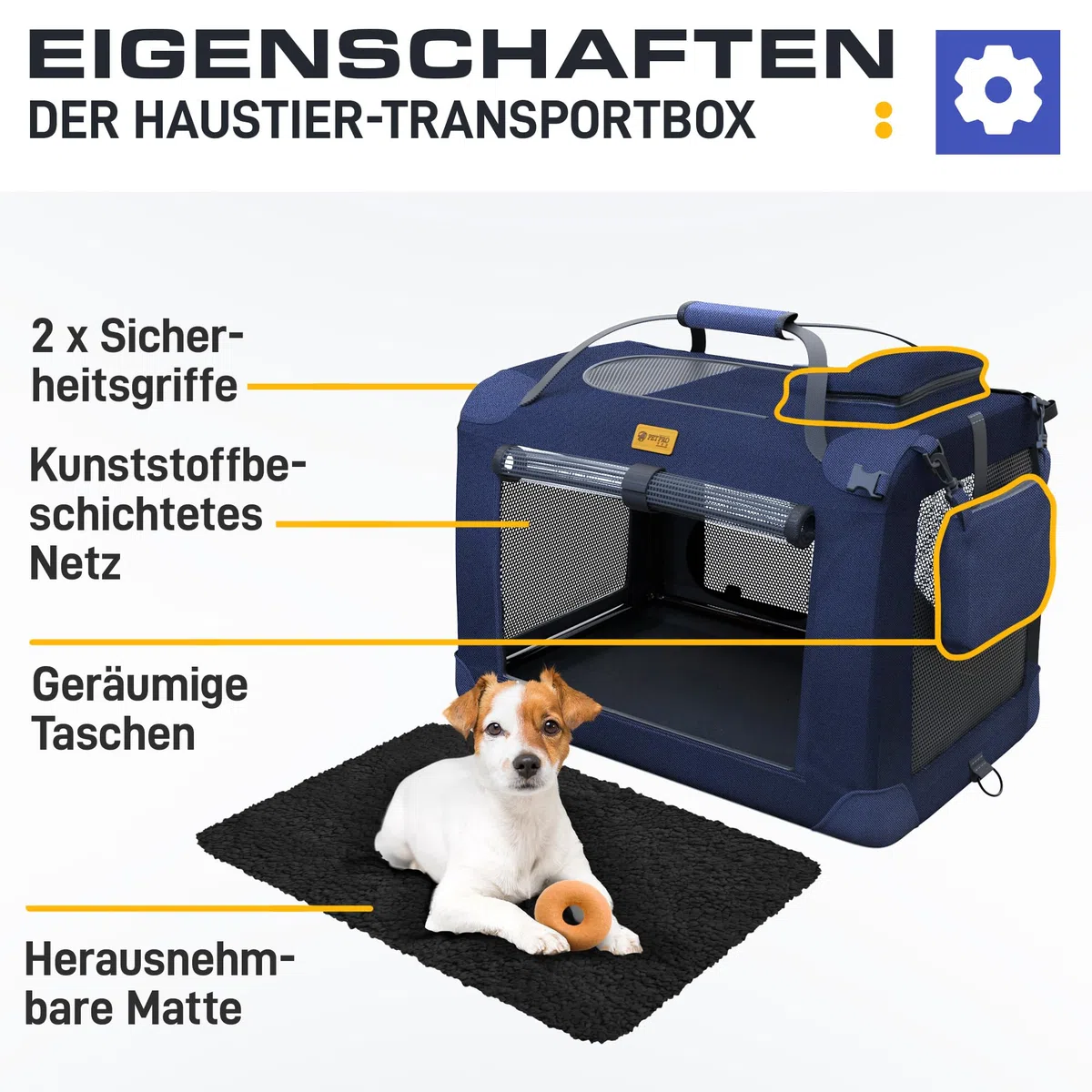 PetProved Dog Travel Crate Dog Carrier Pet Carriers for Dogs Large Dog Car Crate Carrier Collapsible Dog Crate Foldable Crates for Cars Travel Carriers
