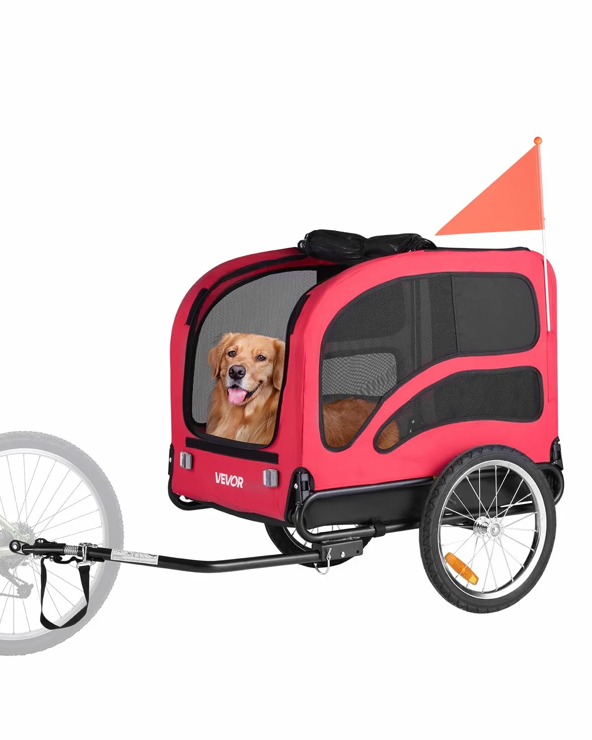 VEVOR Haustierwagen-Fahrradträger für kleine & große Hunde, klappbarer Rahmen mit Rädern