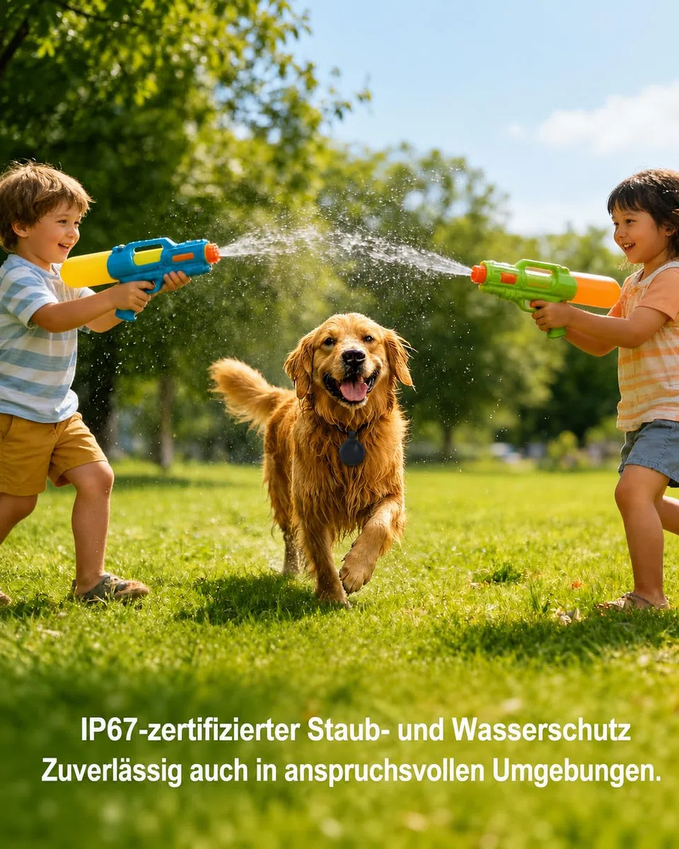 Hunde Tracker für Android, kompatibel mit Google „Mein Gerät Finden“, Bluetooth GPS Smart Tag ohne SIM-Karte & ohne ABO, Hundetracker mit IP67 wasserdichter Silikonhülle für Hundehalsband