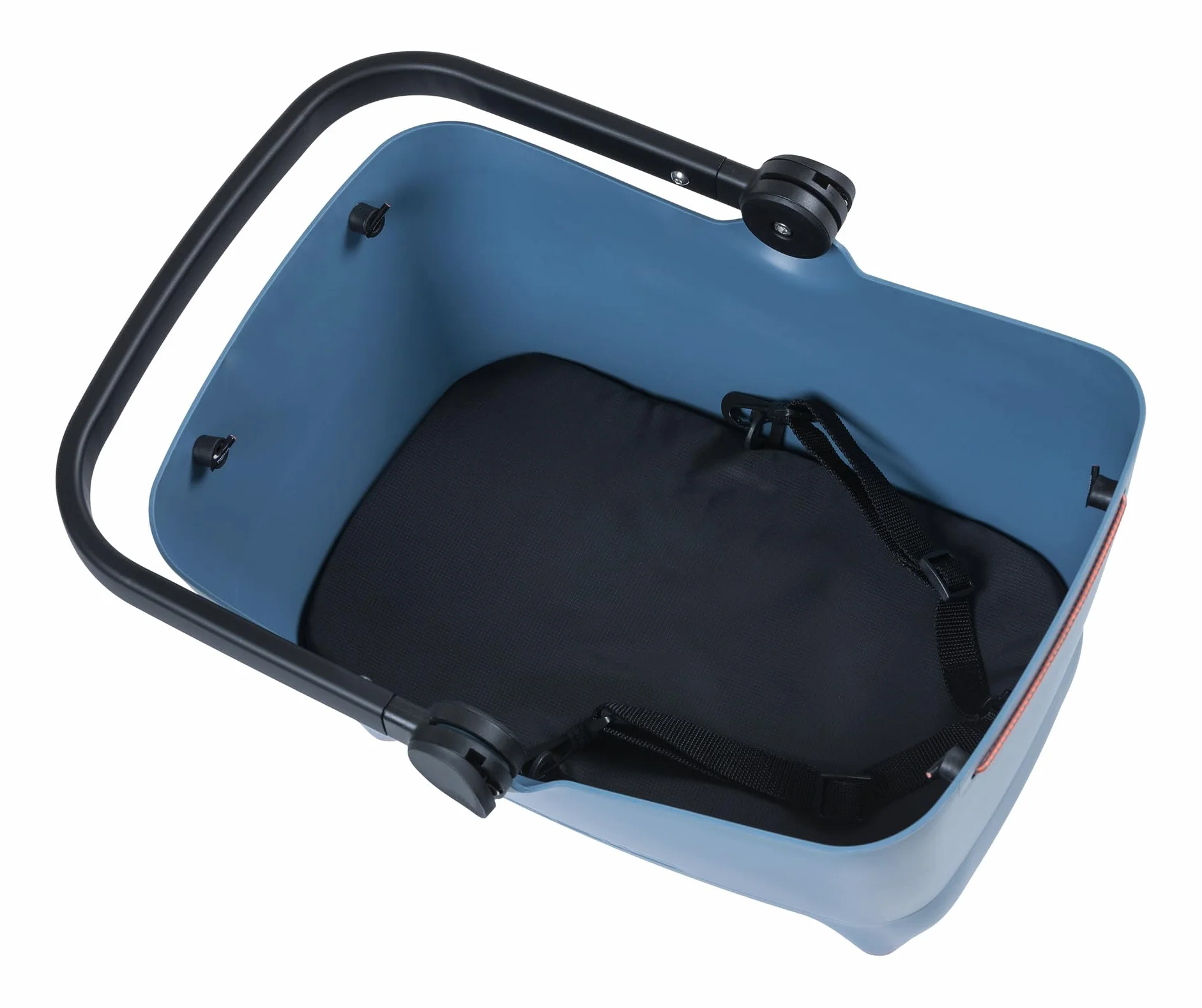 Basil Buddy MIK Hundefahrradkorb - 32L, Blau, Robust, Inkl. abschließbarem MIK-System und MIK Carrier-Platte, Perfekt für den sicheren Transport von Hunden
