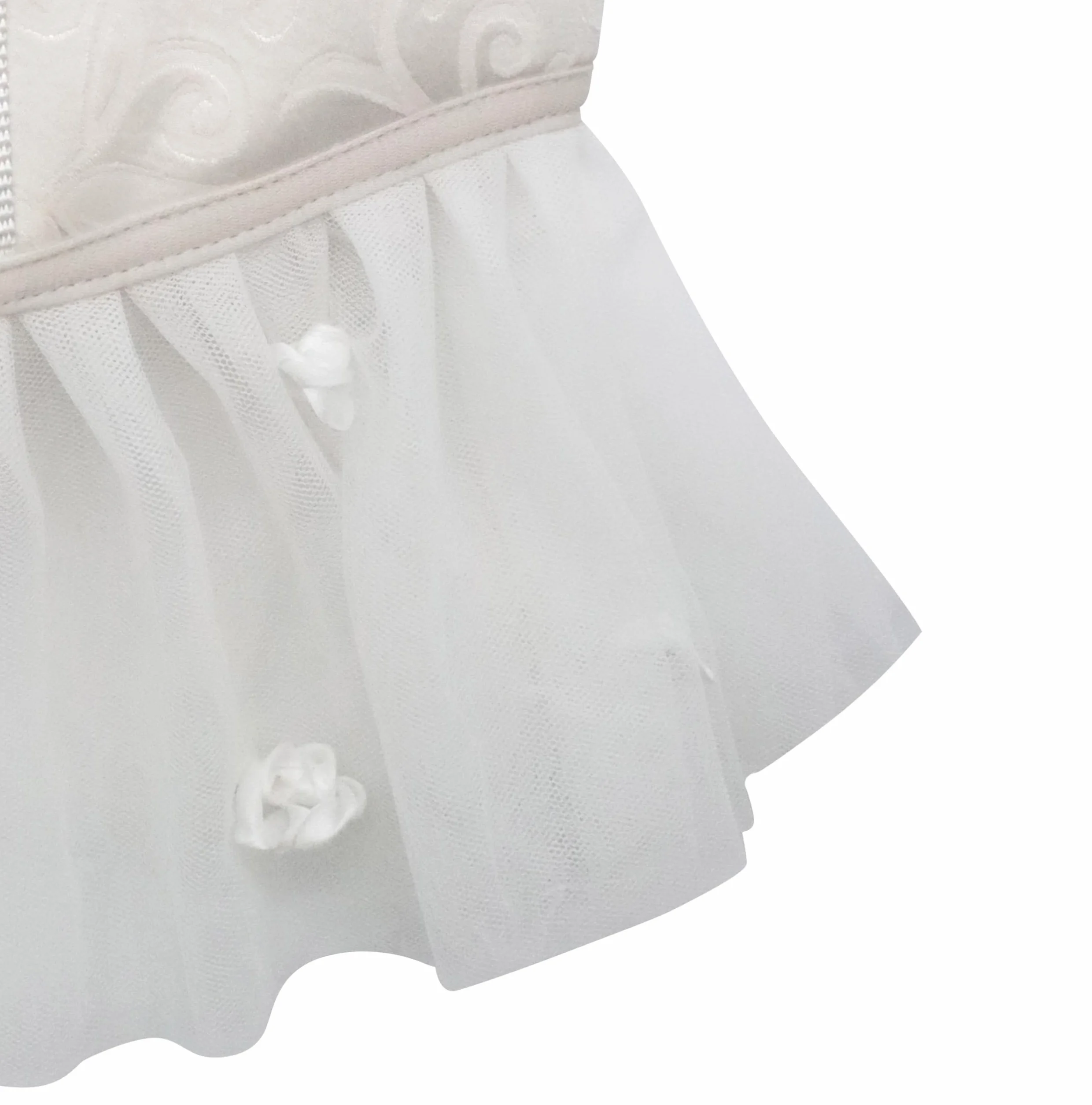 Croci Ceremony Bride Hundegeschirr für Männliche Hunde für Hochzeit, Hundekleid mit Tüllrock, Damastmuster, verstellbar, M/41-45 cm