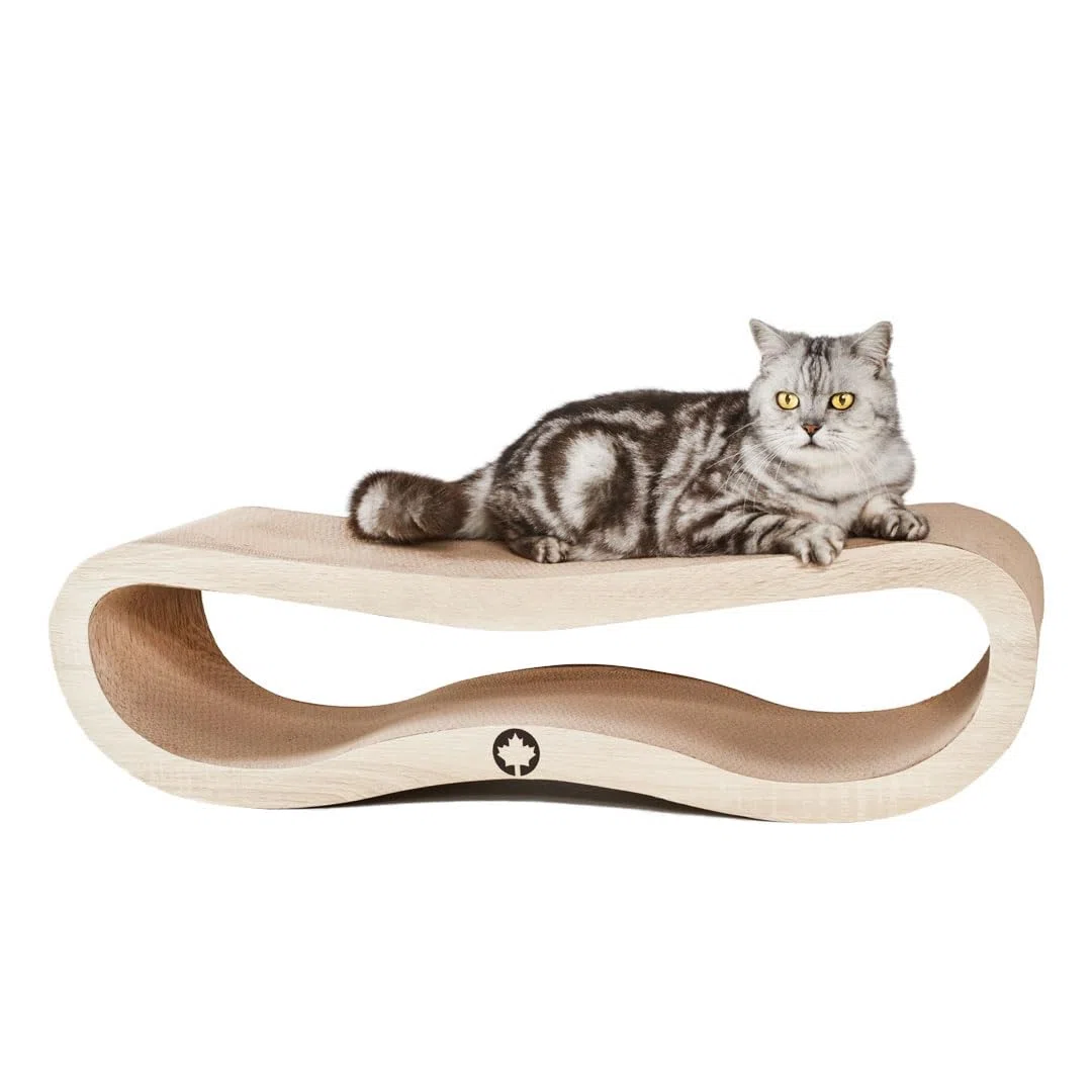 CanadianCat Company | Kratzbrett Orbit | Natur | Kratzmöbel, Lounge für Katzen | Kratzpappe + Katzenminze | ca. 84 x 24 x 23cm