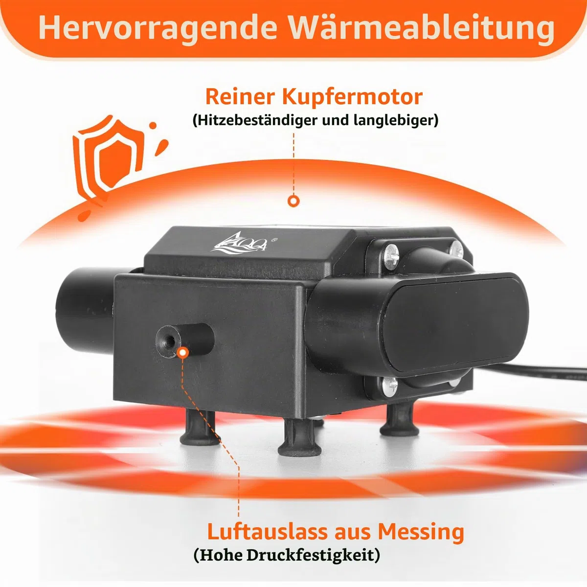 AQQA Aquarium Luftpumpe,Leistungsstarker 4 Ausgänge Aquarium Sauerstoffpumpe,10W Regelbare Sauerstoffpumpe für Aquariums,Leise Aquariums Belüfterpumpe mit komplett Zubehör,bis zu 2200L