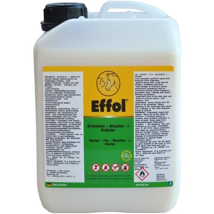 RL24 - Bremsen-Blocker+ Kräuter | Insektenschutz mit Kräuterduft | dermatologisch getesteter Fliegenschutz | gegen Bremsen, Zecken & Mücken | Bremsenspray für Pferde | 1 x 2500 ml Kanister