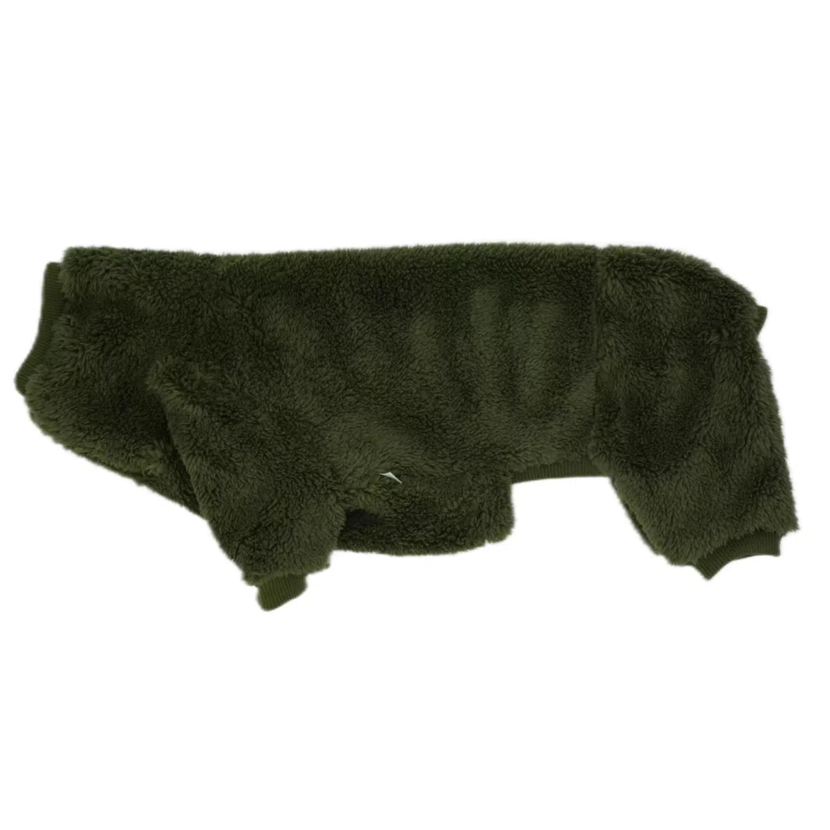 Fleece-Overall mit Dackel-Motiv, Rollkragenpullover, geeignet für Dackel, Winter, weich, gemütlich, Hunde-Pyjama, Kleidung (Dunkelgrün, XL)