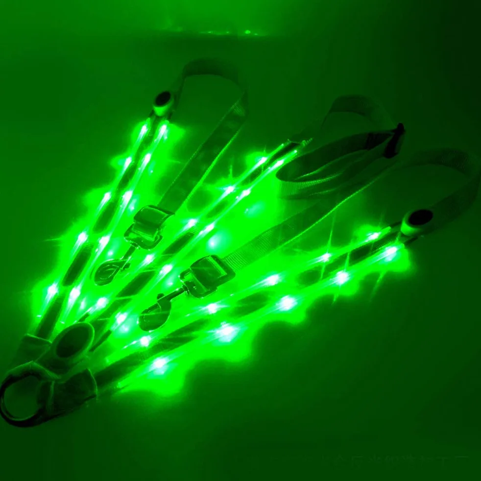 LED-Pferd Brustplatte Kragen Hohe Sichtbarkeit Tack für Reiten Verstellbare Sicherheits Ausrüstung (Grün)