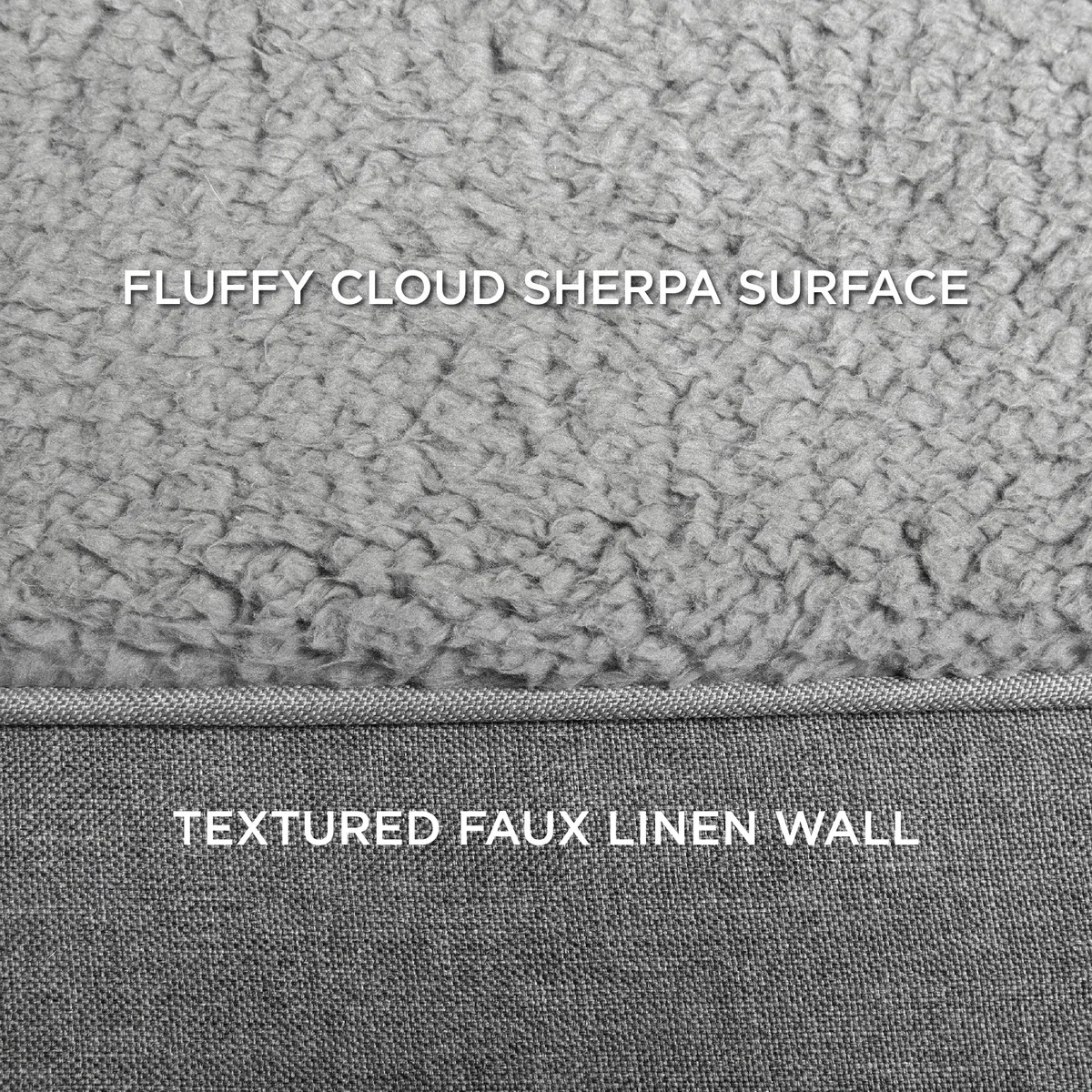 BEDSURE orthopädisches Hundebett große Hunde - Hundesofa mit eierförmiger Kistenschaum, kuschelig Schlafplatz in Größe 91x68 cm, waschbare Hundesofa, grau