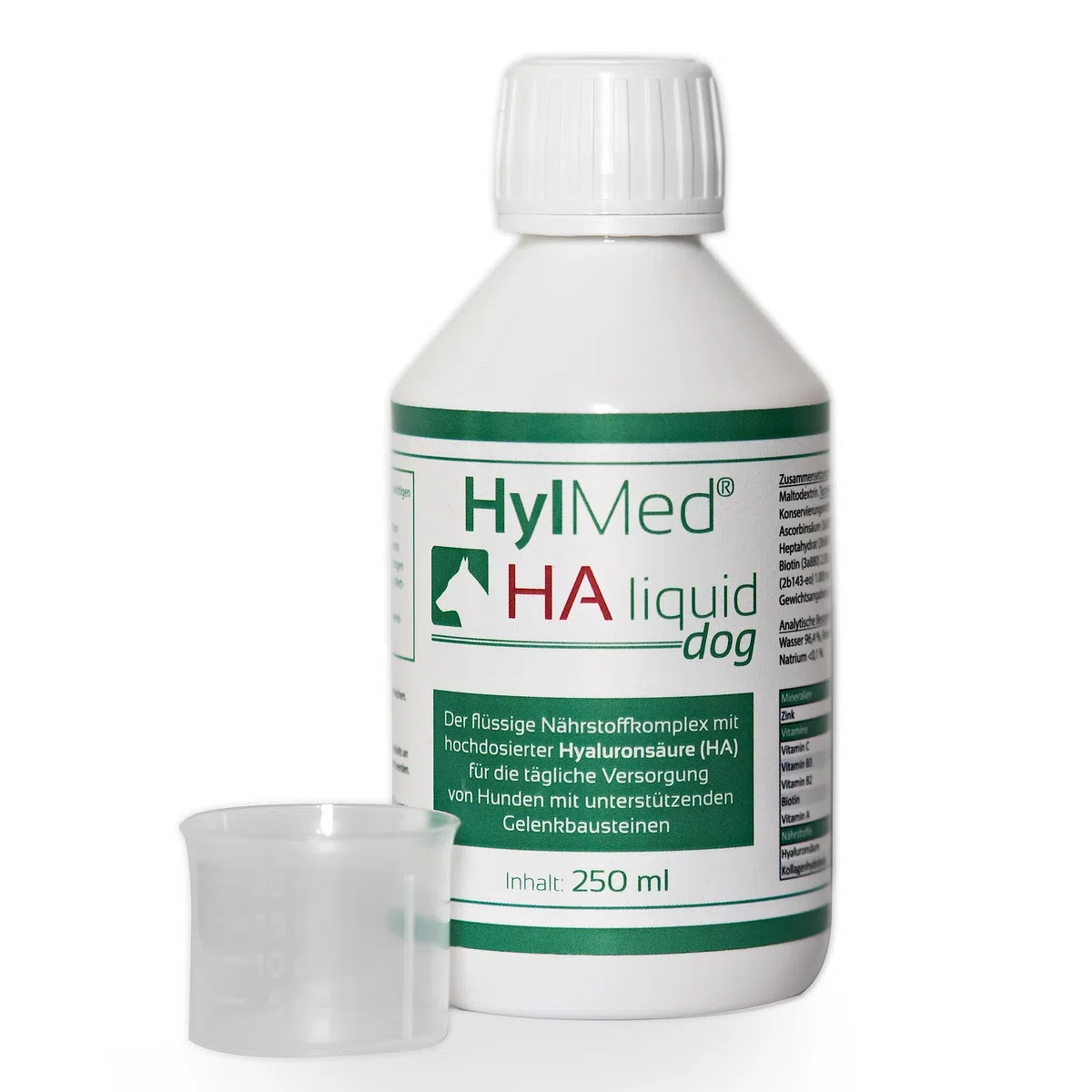 HA Liquid Dog, 250 ml, hochdosierte Hyaluronsäure, Kollagen und weitere Nährstoffe zur Unterstützung der Gelenke und der Bewegungsfreude des Hundes für bis zu 50 Tage