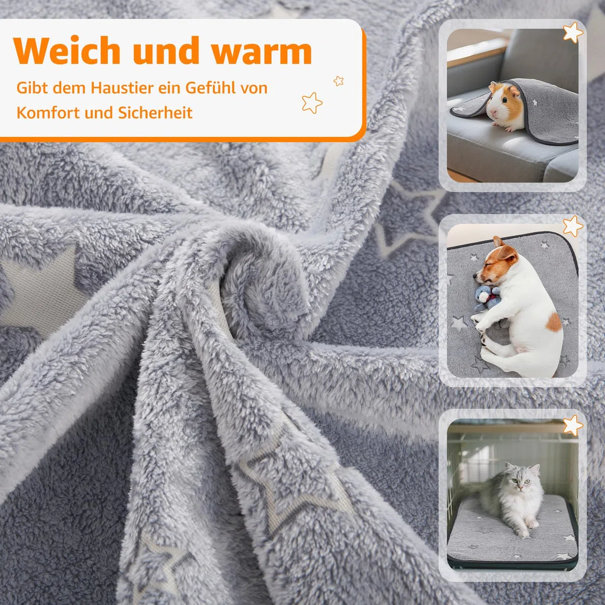 PICK FOR LIFE 60x120cm wasserdichte & Schnell Saugfähige PIPI Pads für Meerschweinchen und Kaninchen - Waschbare Fleece Unterlage für Käfig, Boden, Sofa
