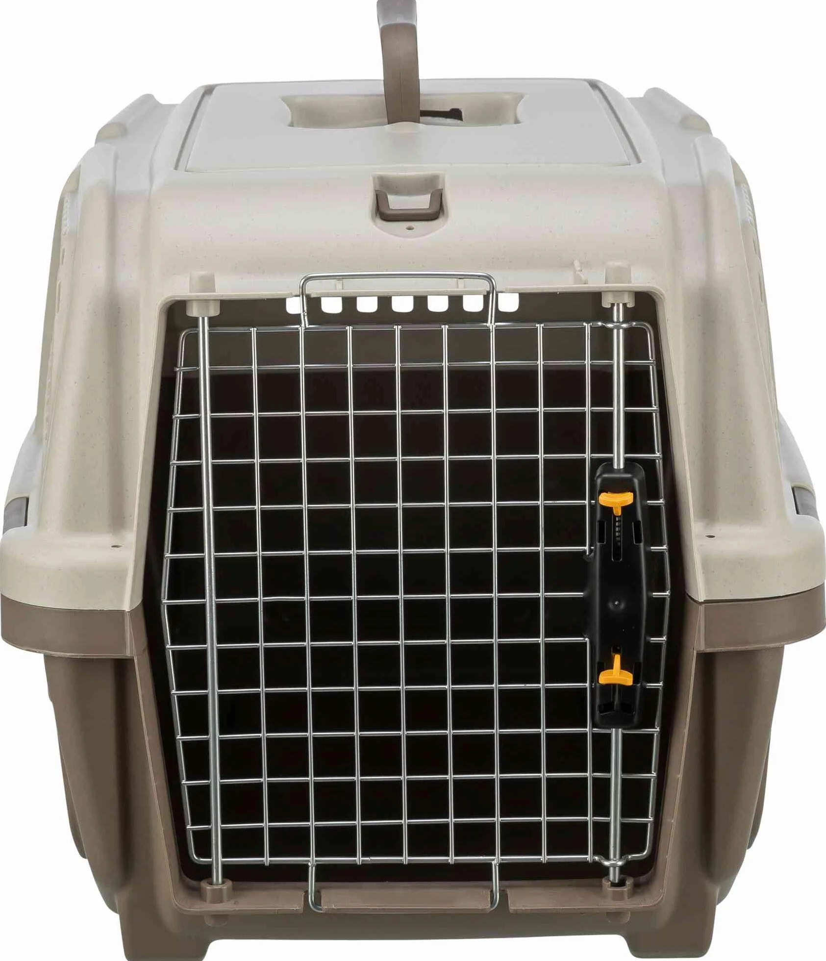 TRIXIE Transportbox Skudo – S: 40 × 39 × 60 cm, IATA-konforme Transportbox für Hunde & Katzen ideal für Reisen mit Auto oder Flugzeug, robuste Reisebox aus Kunststoff mit Schnappverschlüssen – 39741