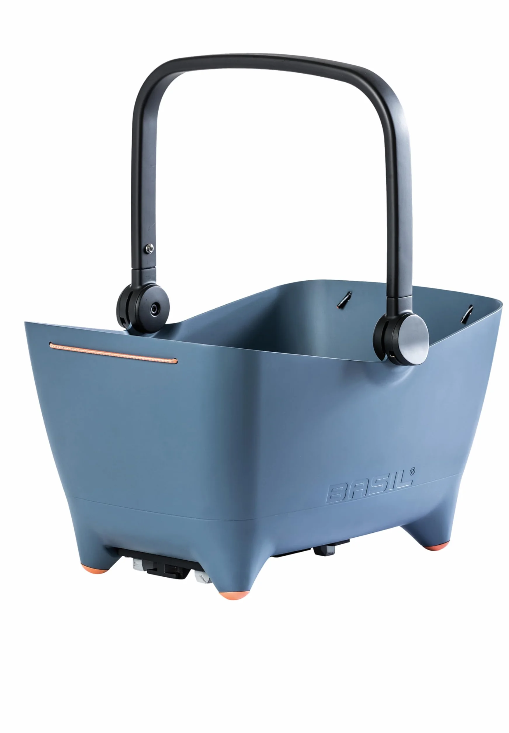 Basil Buddy MIK Hundefahrradkorb - 32L, Blau, Robust, Inkl. abschließbarem MIK-System und MIK Carrier-Platte, Perfekt für den sicheren Transport von Hunden