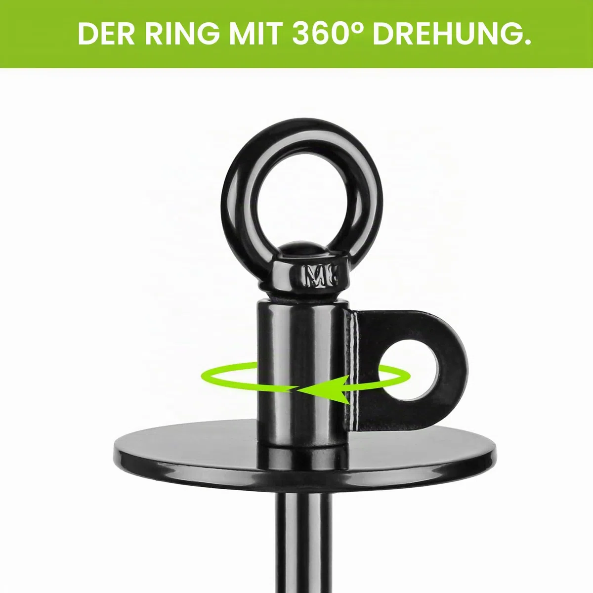 38,1 cm Langer Hunde-Angelrand, robuster Hundeanker für Hunde bis zu 100 kg, kein Verheddern, zu entfernen, ideal für Hof, Camping und Strand, 1 Packung (schwarz)