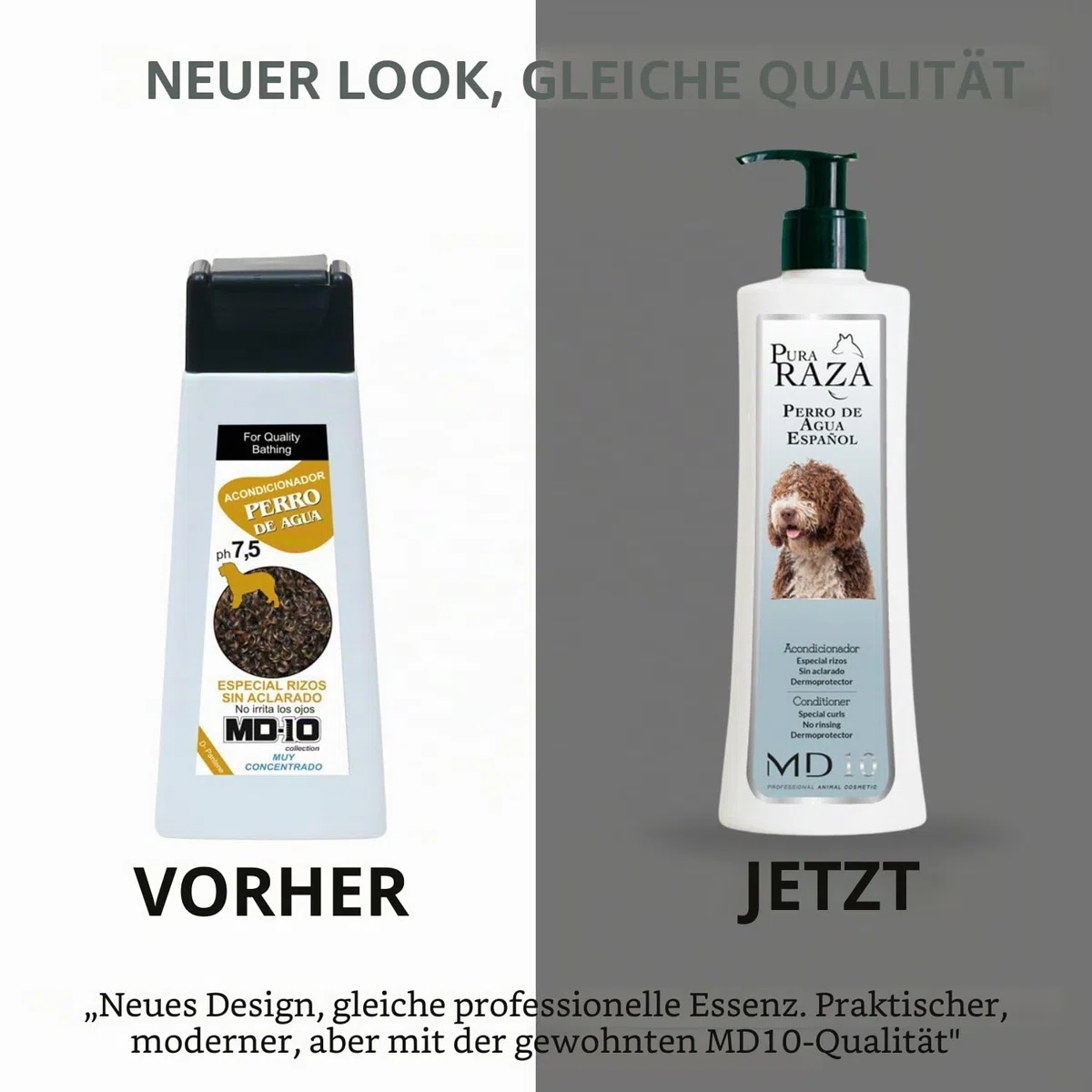 Conditioner für Hunde mit Lockigem Fell - Spüllung für Wasserhund Ohne Ausspülen - Lockenwickler und Feuchtigkeitspflege - Vegan und Biologisch Abbaubar - 300 ml - MD-10 COLLECTION