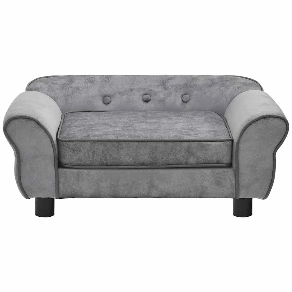 vidaXL Hundesofa Grau 72x45x30 cm Plüsch