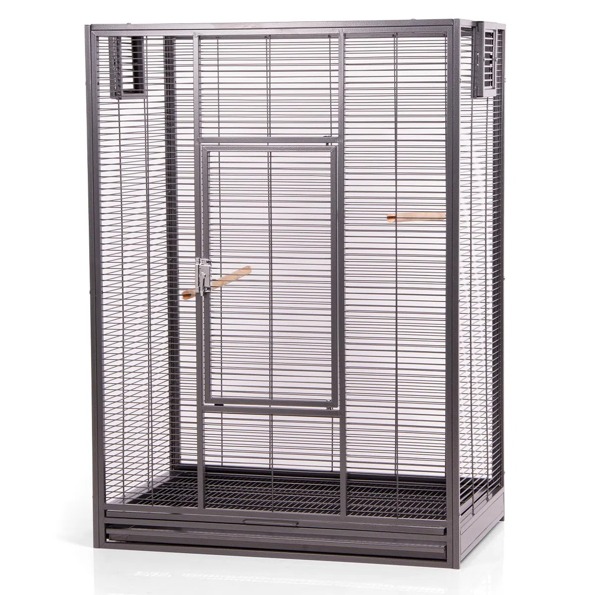 Montana Cages | Premium Vogelvoliere New Melbourne I Vogelkäfig für Sittiche, kleine Papageien, AVILON Pulverbeschichtet, Antik Edition, ca. 80 x 50 x 110 cm