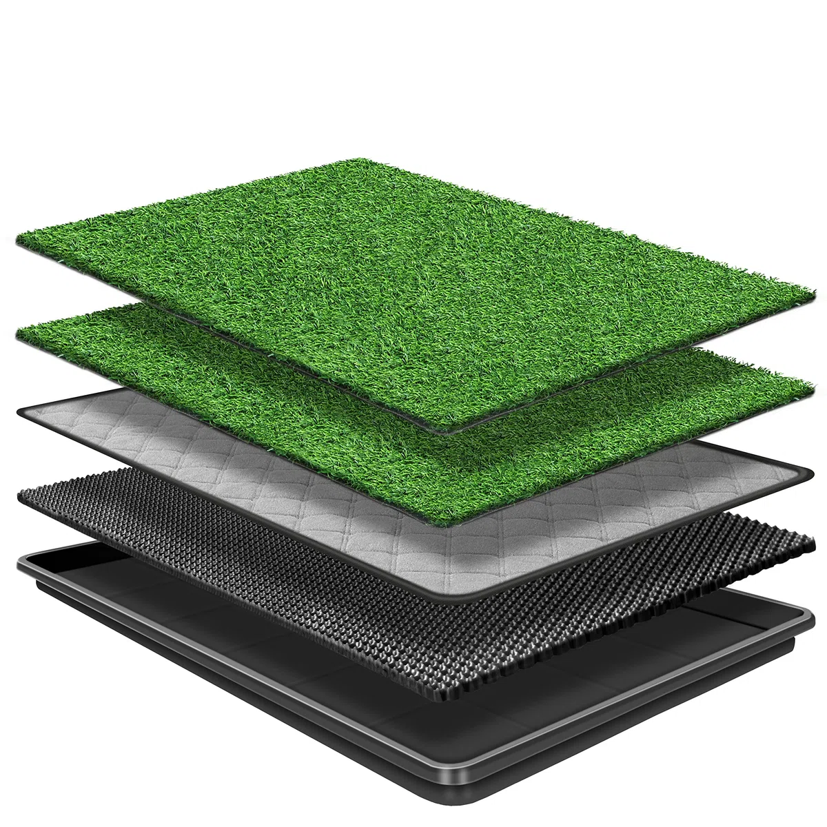 60 x 90 cm Hundegras-Pad mit Tablett für Innen-und Außenbereich,große Hunde-Töpfchentraining ist EIN komplettes Töpfchensystem Gras-Pinkelpads für Hunde mit Tablett ist wiederverwendbar