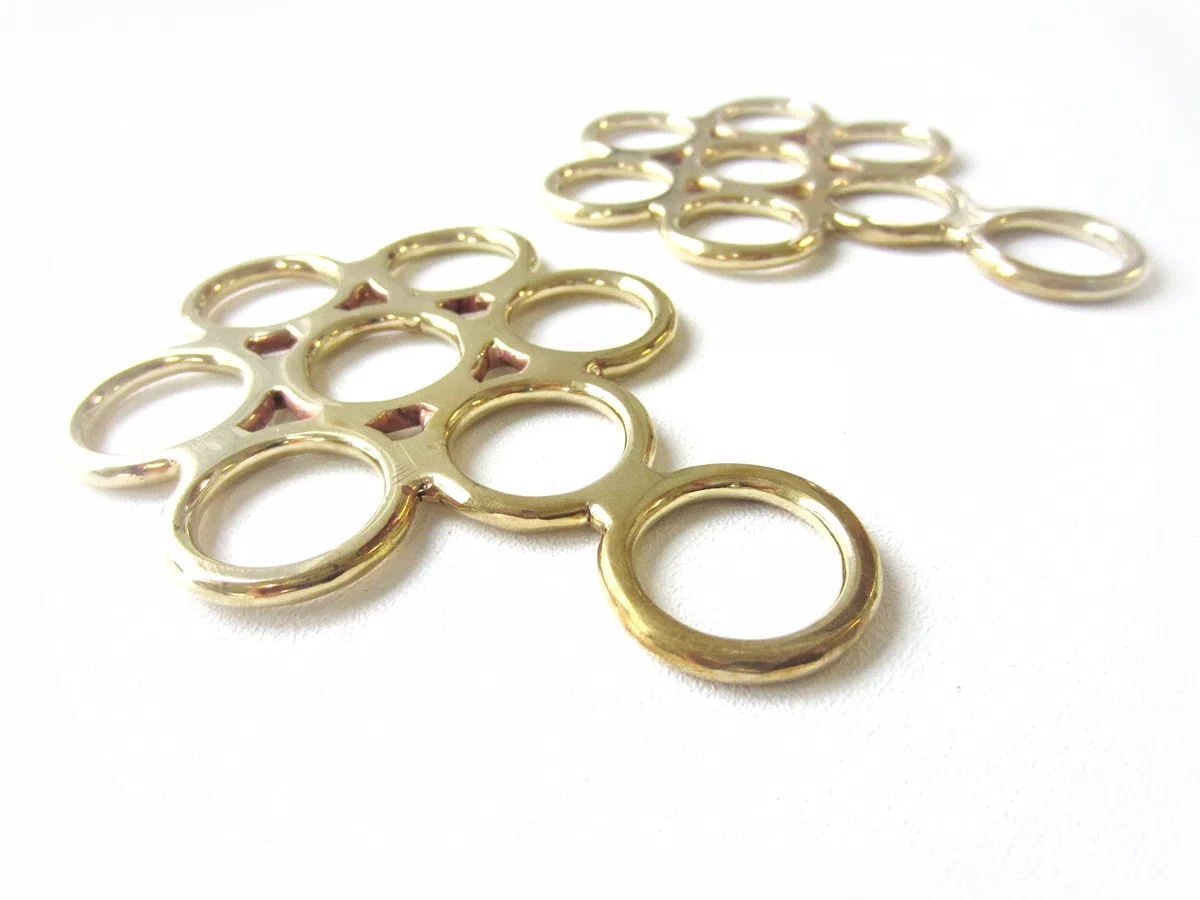 Set Gebisslose Zäumung Hackamore Flower Gold - Echt Schaffell