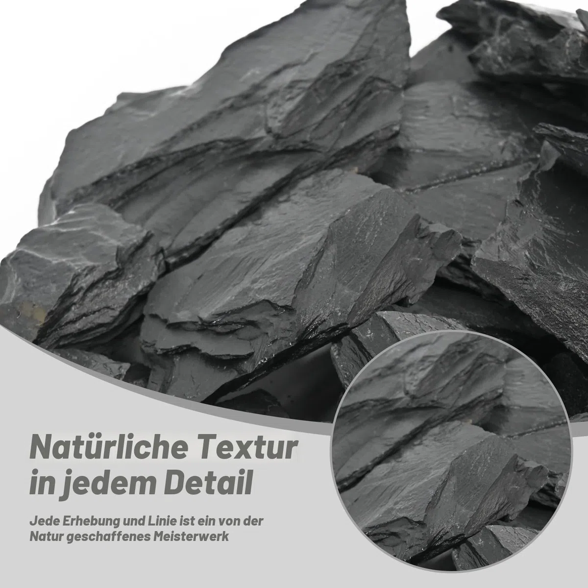 Unocho Natürliche Schiefersteine Reptilien Sonnenplattform 4,5kg Aquarium Steine für Aquascaping, Aquarien, Terrarien, Paludarien, Tabletop-Modelle, Miniatur- und Feengärten (5-15 cm)