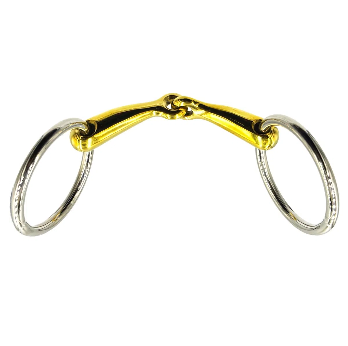 ES0273 Gebiss Wassertrense Einfach Gebrochen aus Kupfer und Edelstahl Ringdurchmesser 60 mm Gebissstärke 14 mm (13.5 cm)