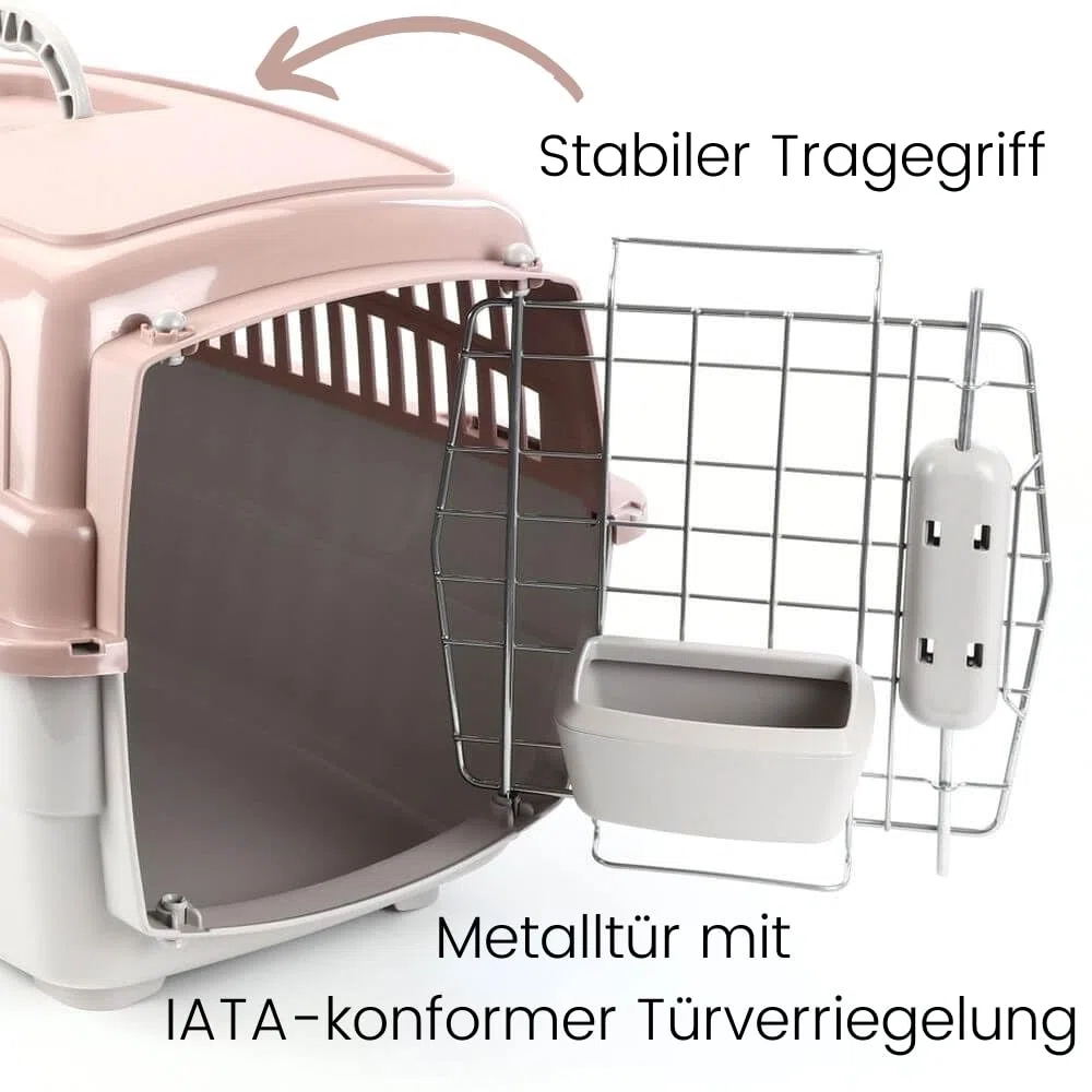 2er Set Transportbox IATA Flugbox Flugzeug Hundebox Hunde Transportbox Hund für 2 Tiertransportbox Hundetransportbox Gr. L