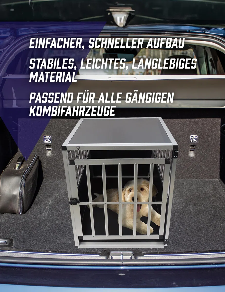 Villa Hunde Transportbox - Sicherer, bequemer Transport für deinen Hund - Stabile Konstruktion, in versch. Größen erhältlich - Leicht, langlebig und einfach zu reinigen (69 x 60 x 54 cm)