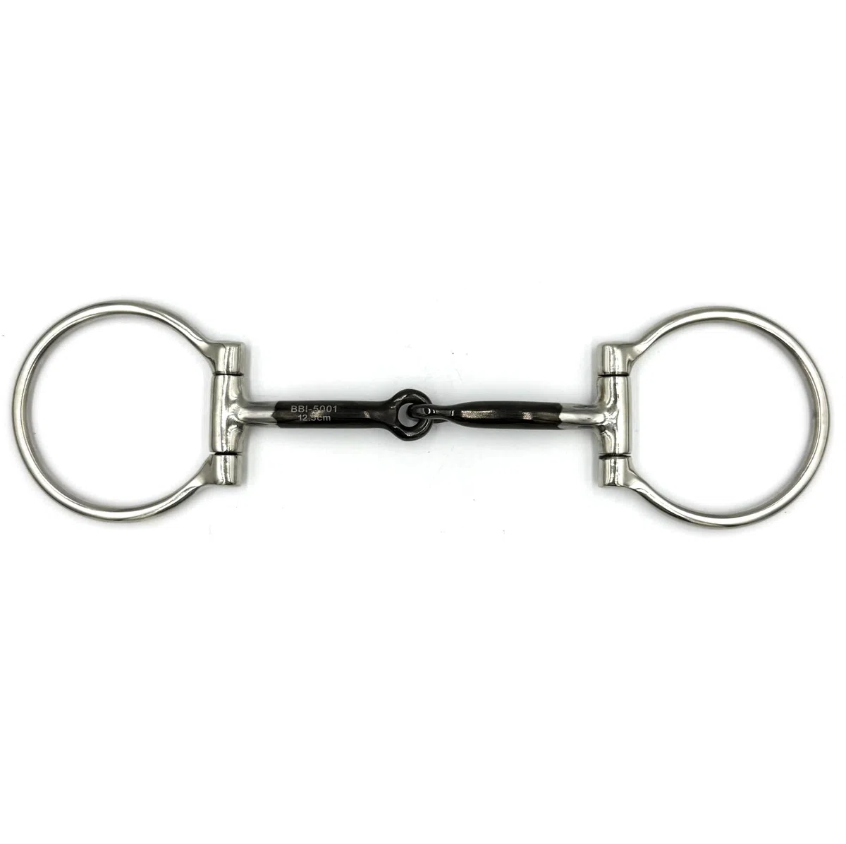 ES0258 JW Gebiss Westerngebiss D-Ring D-Trense Einfach Gebrochen mit Sweet Iron Süßeisen aus Edelstahl Gebissstärke 10 mm (13.5 cm)