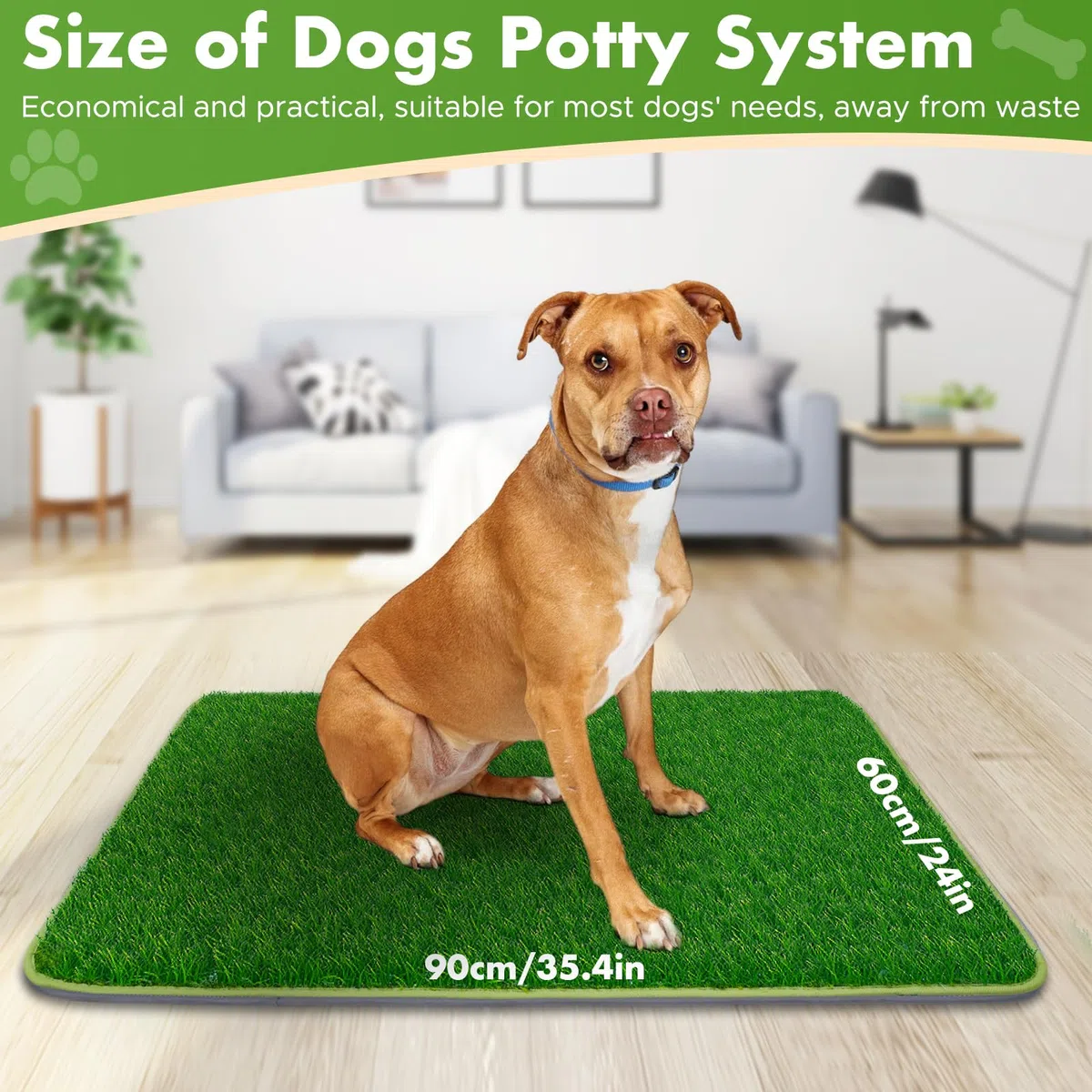 90*60CM 2-in-1 Pinkelmatte für Hunde Hundeklo Hundetoilette Welpentoilette mit Kunstrasen Hundeklo für Zuhause Hundetoilette Wohnung - Idealer Hundetrainingsplatz für Innen- und Außenbereiche