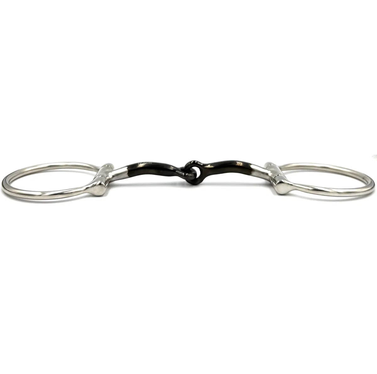 ES0258 JW Gebiss Westerngebiss D-Ring D-Trense Einfach Gebrochen mit Sweet Iron Süßeisen aus Edelstahl Gebissstärke 10 mm (13.5 cm)