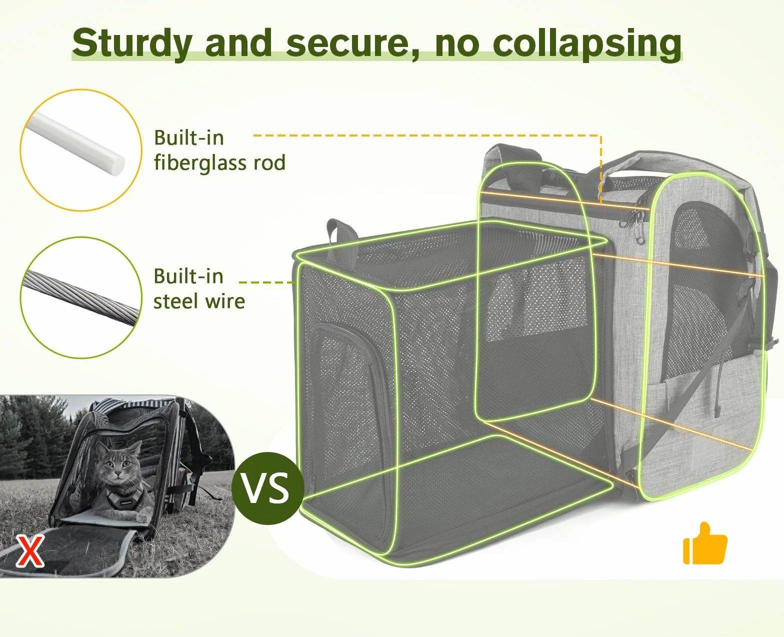 pecute Haustier Rucksack mit Netzfenster XL für 6-10 kg, Erweiterbarer Platz, Tragbare & Faltbare Katzentasche mit Vorhang Oben, Atmungsaktive Hundetasche, Wasserdichtes Oxford-Tuch, Ideal für Reisen