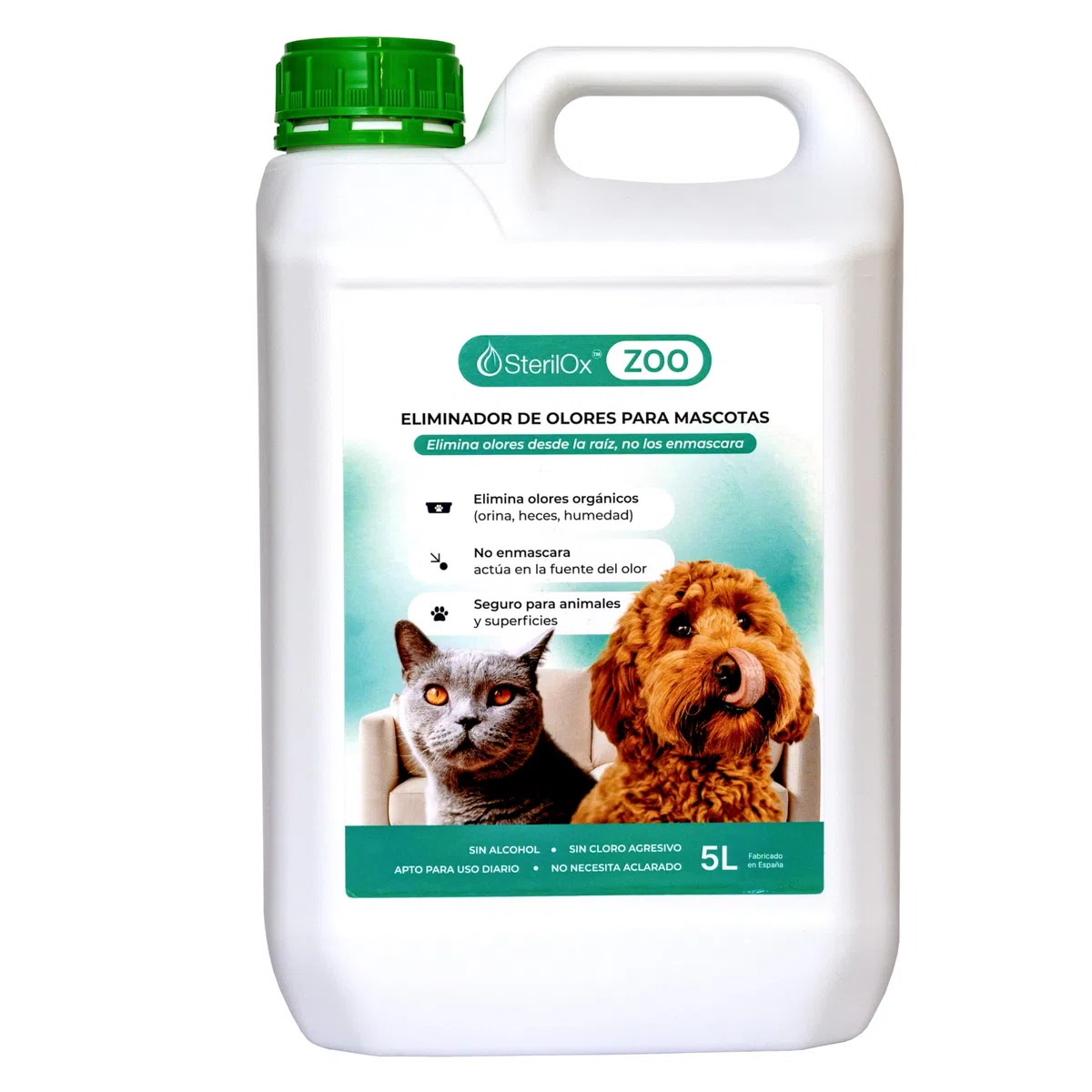 ZOO 5L Geruchsentferner für Hunde & Katzen – ohne Alkohol | HOCl Geruchsentferner für Hunde & Katzen 5L – ohne Alkohol, abbaubar