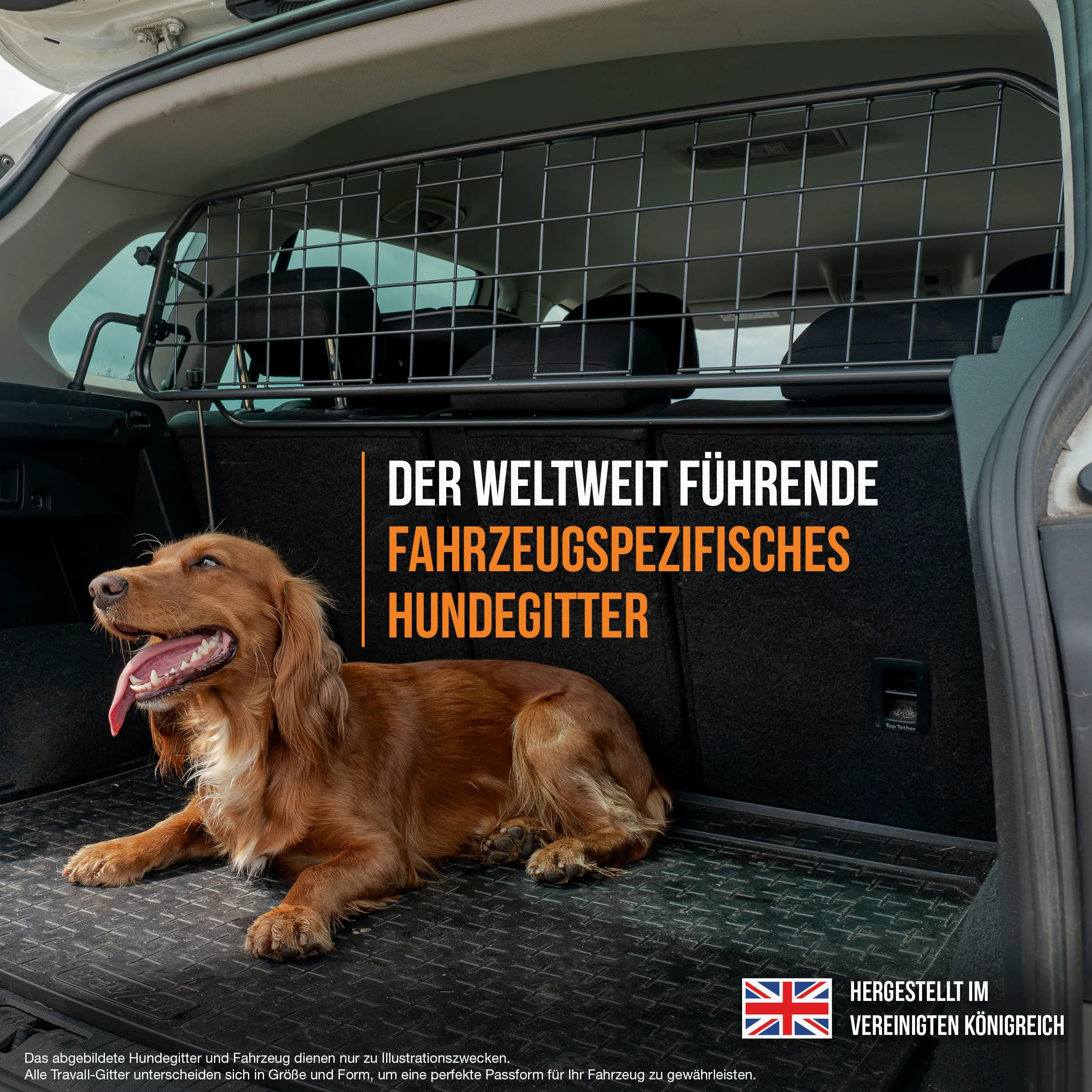 Travall Hundegitter für Suzuki Vitara 2015+, fahrzeugspezifisches Trenngitter für den Kofferraum aus Stahl, passgenau für sicheren Hundetransport