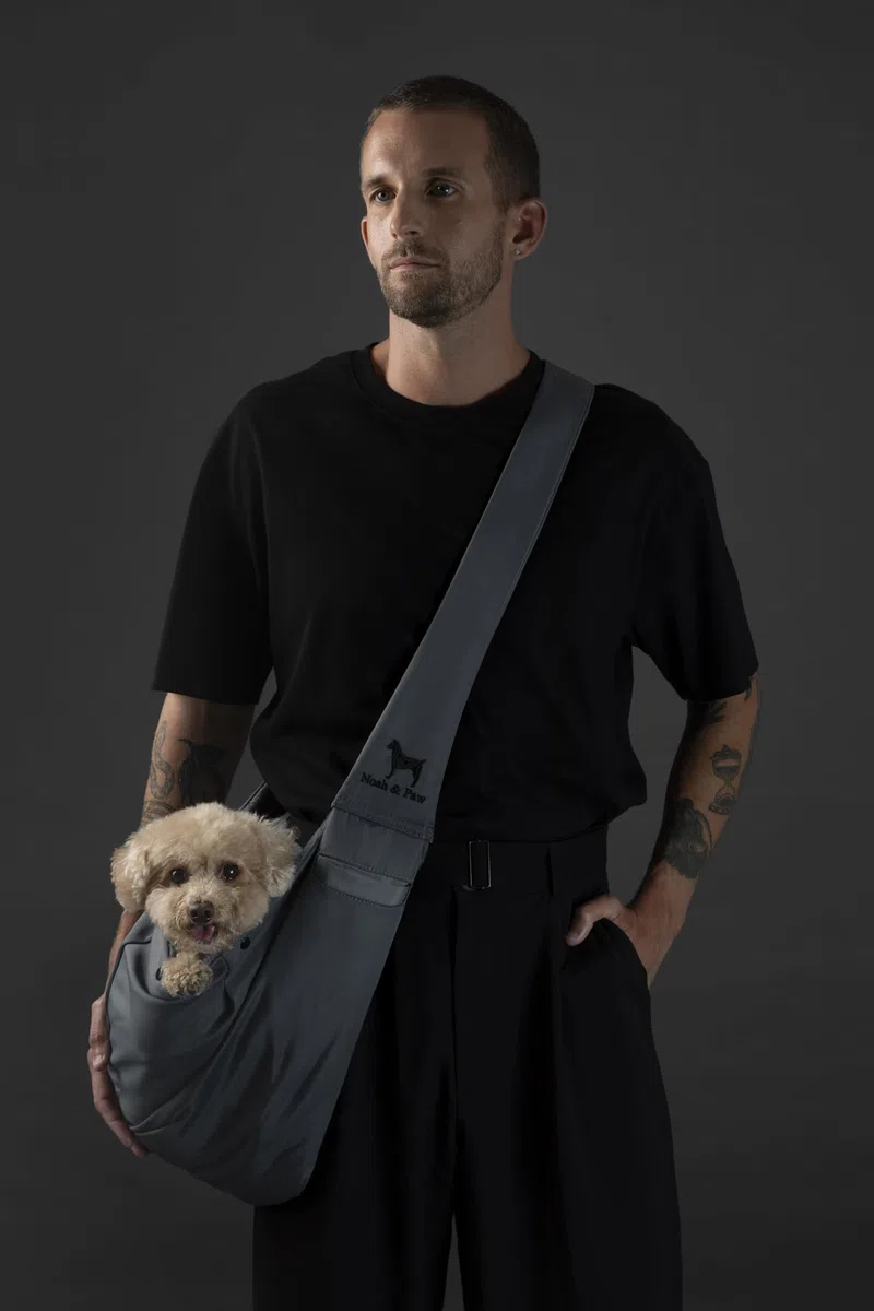 Noah & Paw Hundetragetasche für Kleine Hunde bis 10kg, Hundetasche mit Verstellbarem Schultergurt, und Weichem Fell, Doppelte Sicherheitsfunktion, Haustiere Tragetasche aus Premium Twill