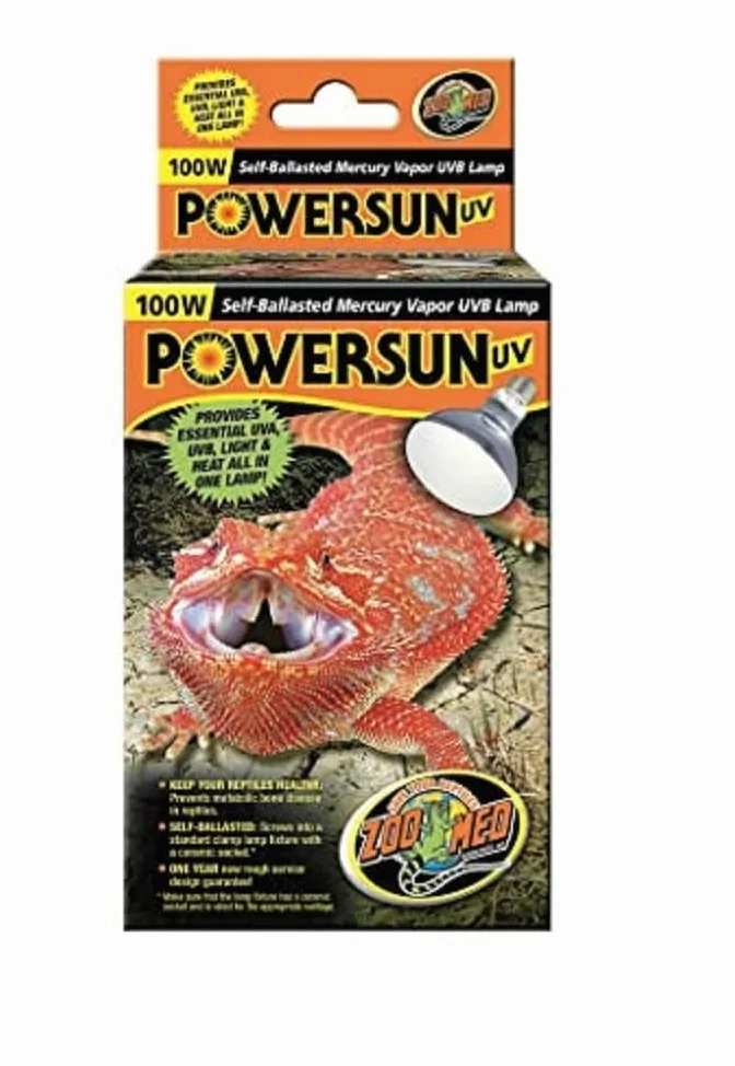 Zoo Med PUV-11E PowerSun UV Lampe für Reptilien 100 Watt, Rot