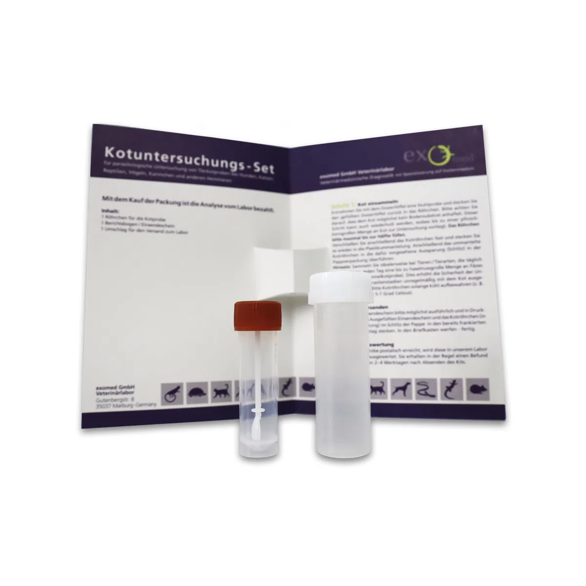 Kotuntersuchung - Set zum Nachweis von Endoparasiten bei Reptilien/Medizin für Reptilien