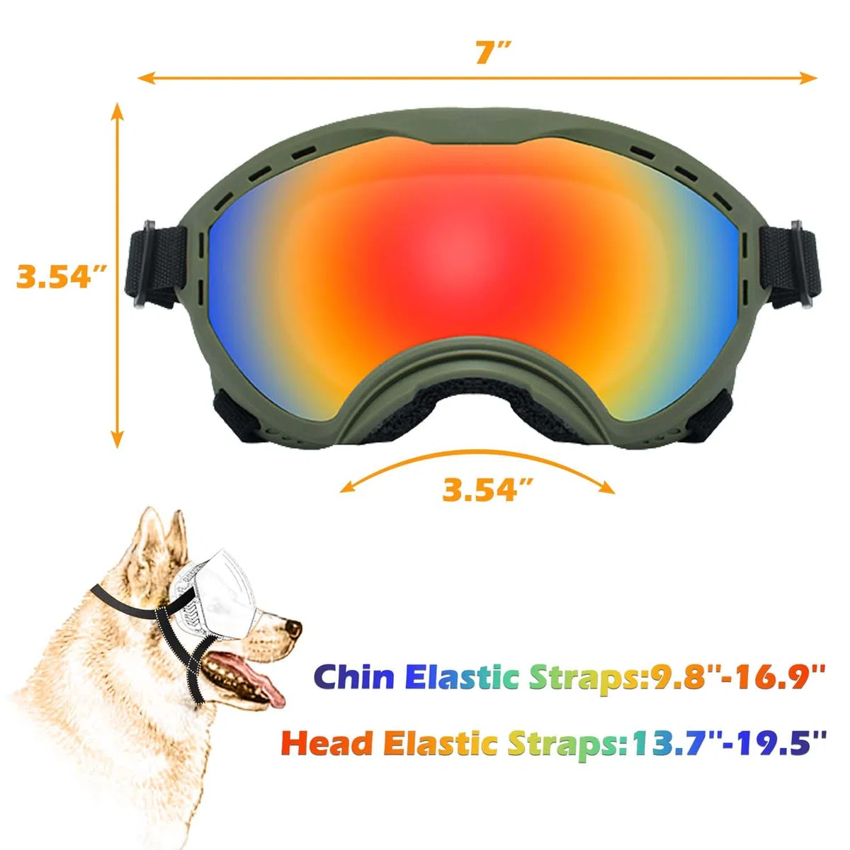 Hundebrille mit verstellbarem Band, UV-Schutz, windgeschützte Welpen-Sonnenbrille Ideal zum Schutz der Hundeaugen – Weiche, Bequeme Hundebrille