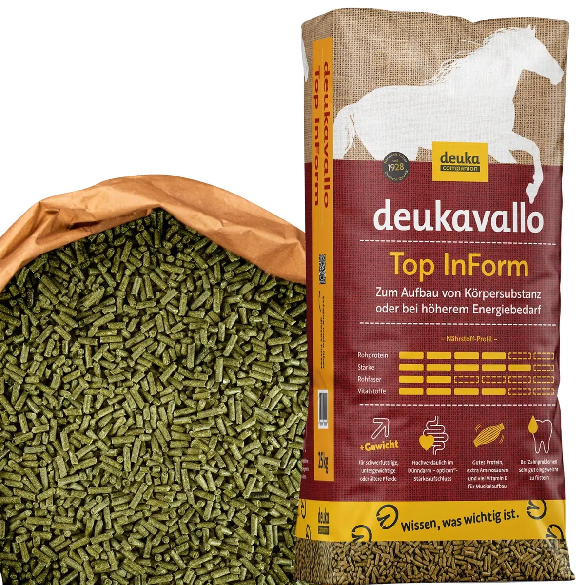 deukavallo Top Inform | Hochverdauliches Aufbaufutter bei erhöhtem Energie- und Proteinbedarf | 25 kg