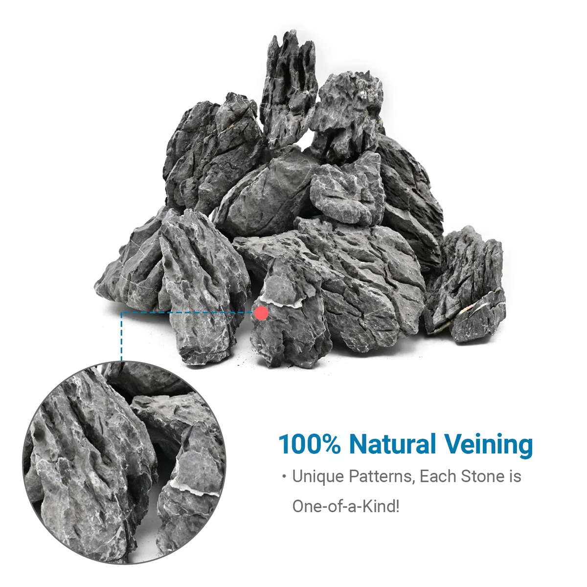 Natürlicher Seiryu Rock Drachenstein 5kg – Aquarium Steine für Aquascaping, Aquariengestaltung, Terrarium & Vivarium, 7–15 cm