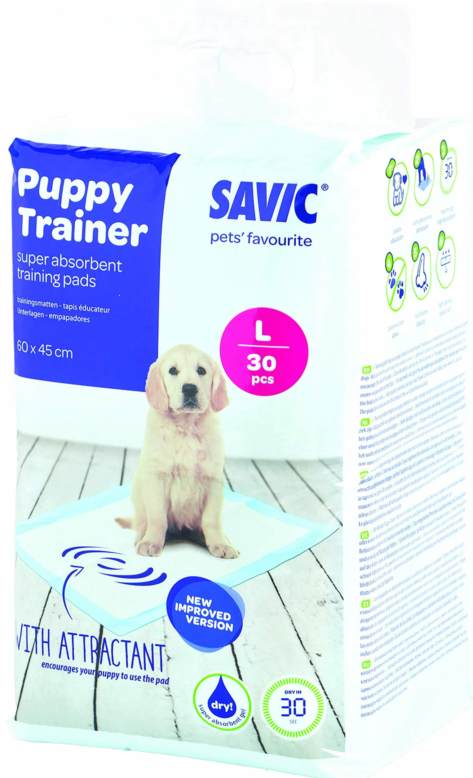 Savic Ersatzpads für Puppy Trainer-Hundetoilette, Größe L, 60 x 45 cm, 30 Stück