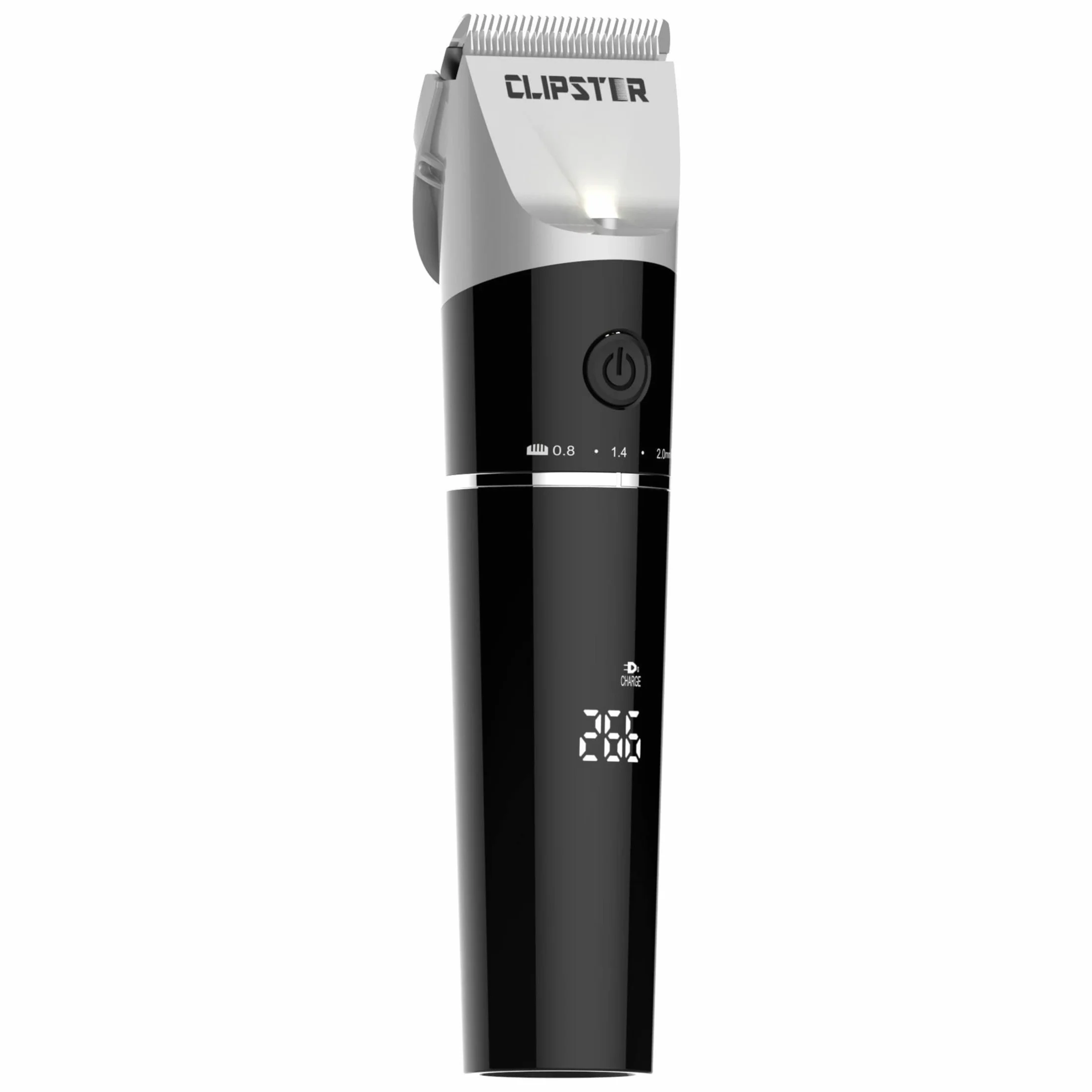 Clipster Akkuschermaschine DeloX, Tierschermaschine, inkl. 4x Aufsteckkamm, schwarz, Detailschur, Li-Ion Akku, Scherbreite 38mm, Laufzeit 300min, mit LED-Licht